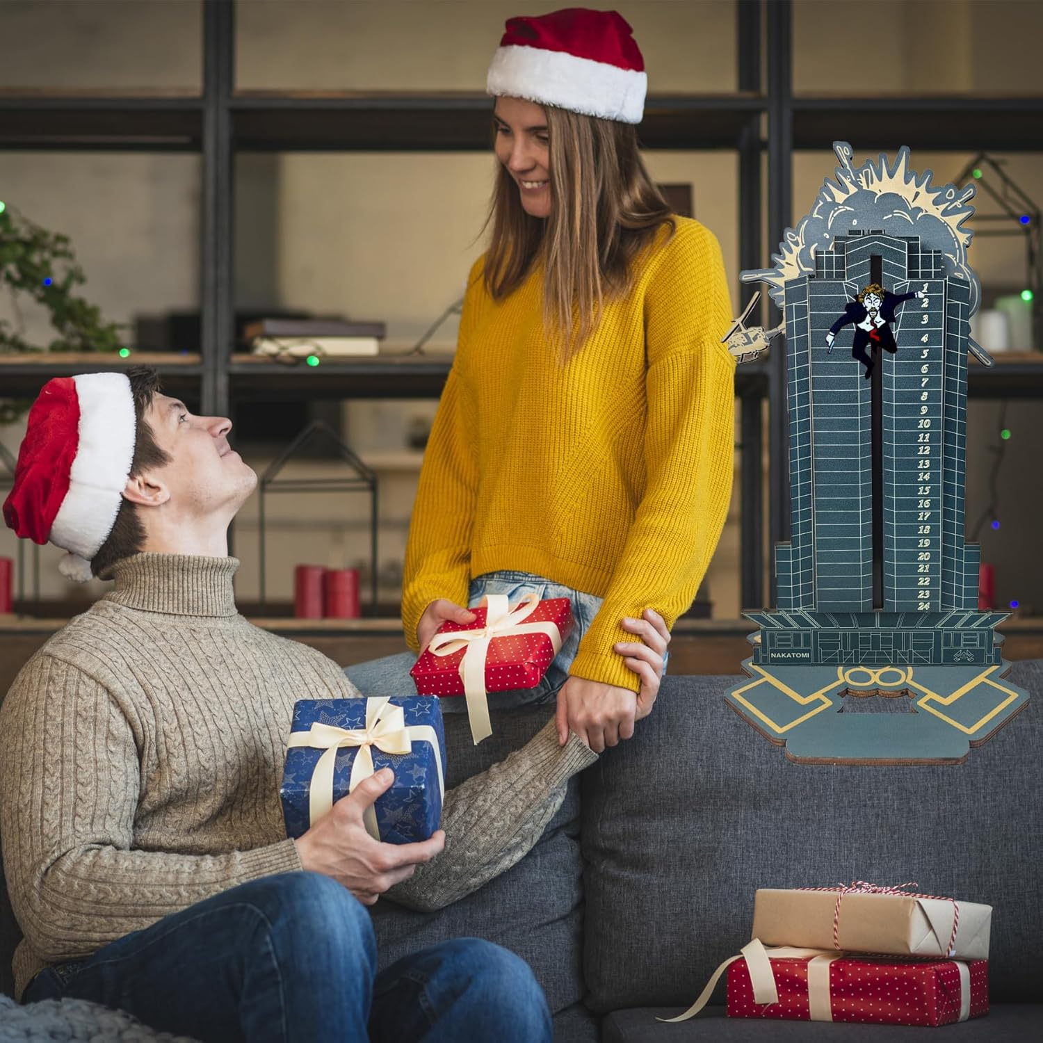 Die Hard Advent Calendar, Christmas Countdown Calendar, Magnetic Wooden 24 Days of Christmas Advent Calendar for Kids Christmas Advent Gifts Home Table Party Decorations (Blue Die Hard Advent Calendar - Blue Die Hard Advent Calendar 2024 image number 5