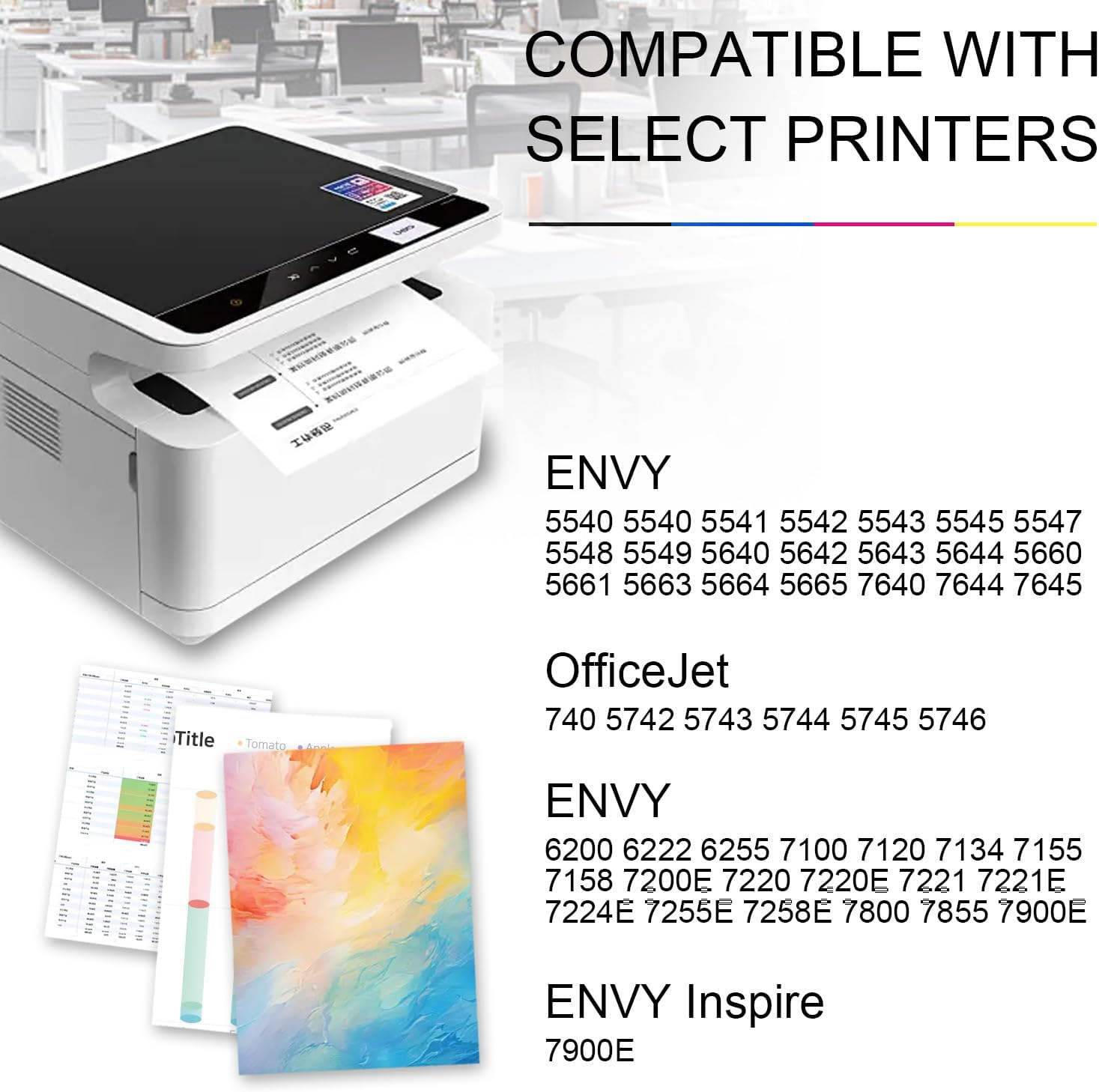 804XL Black Ink Cartridges Remanufactured Ink Cartridge Replacement for HP Ink 804 804XL for Envy Photo 6200, 6222, 6255, 7100, 7120, 7134, 7155, 7158, 7200E, 7220, 7221,Tango, Tango X (2 Black) image number 2