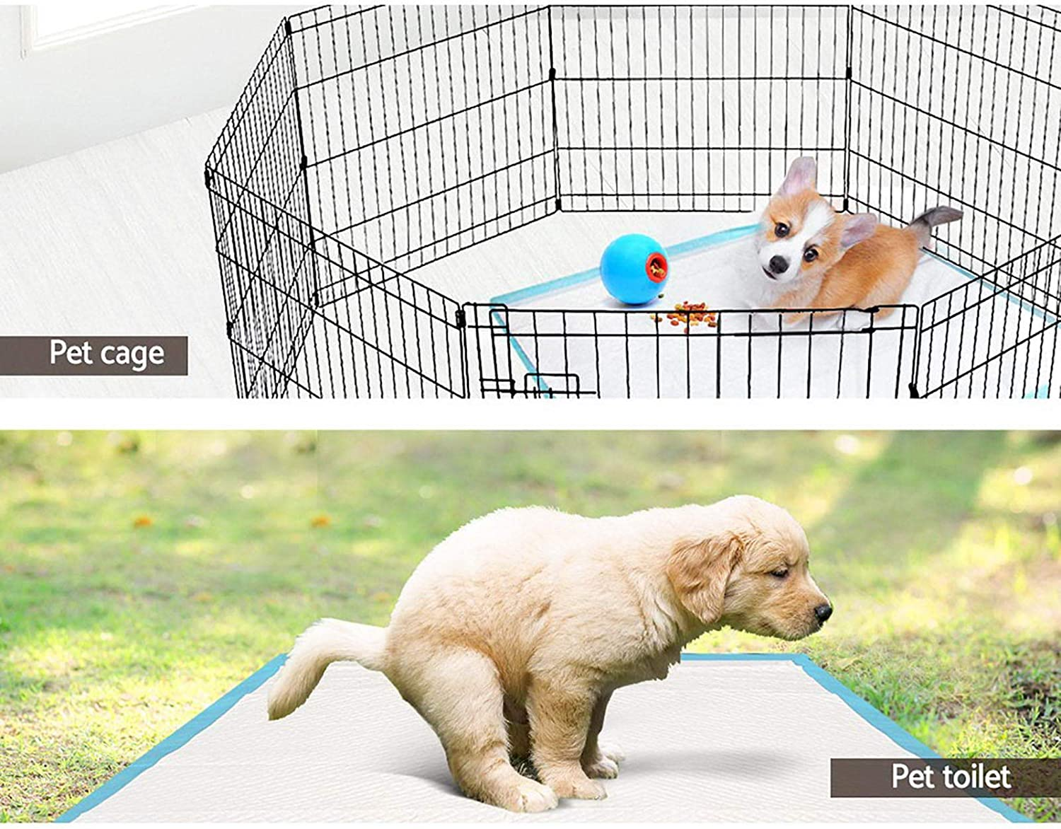 I.Pet Pet Training Pads, 400PCS Leak-Proof Puppy Pad Toilet Dog Pee Padding Mat Dogs Cat Mats Indoor, 60X60Cm Super Absorbent for Pets Puppies Cats Rabbit Blue image number 4