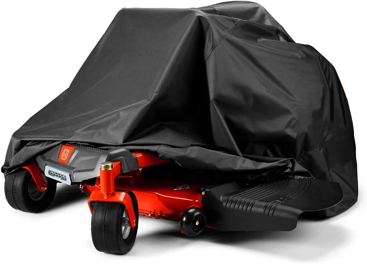 Zero-Turn Mower Cover, Universal Fit 600D Polyester Oxford, Weatherpoof UV with Windproof Buckle, Drawstring, Tractor Cover up to 60" Lawn Mower Decks for Greenworks, EGO, Craftsman, Husqvarna, Honda image number 5