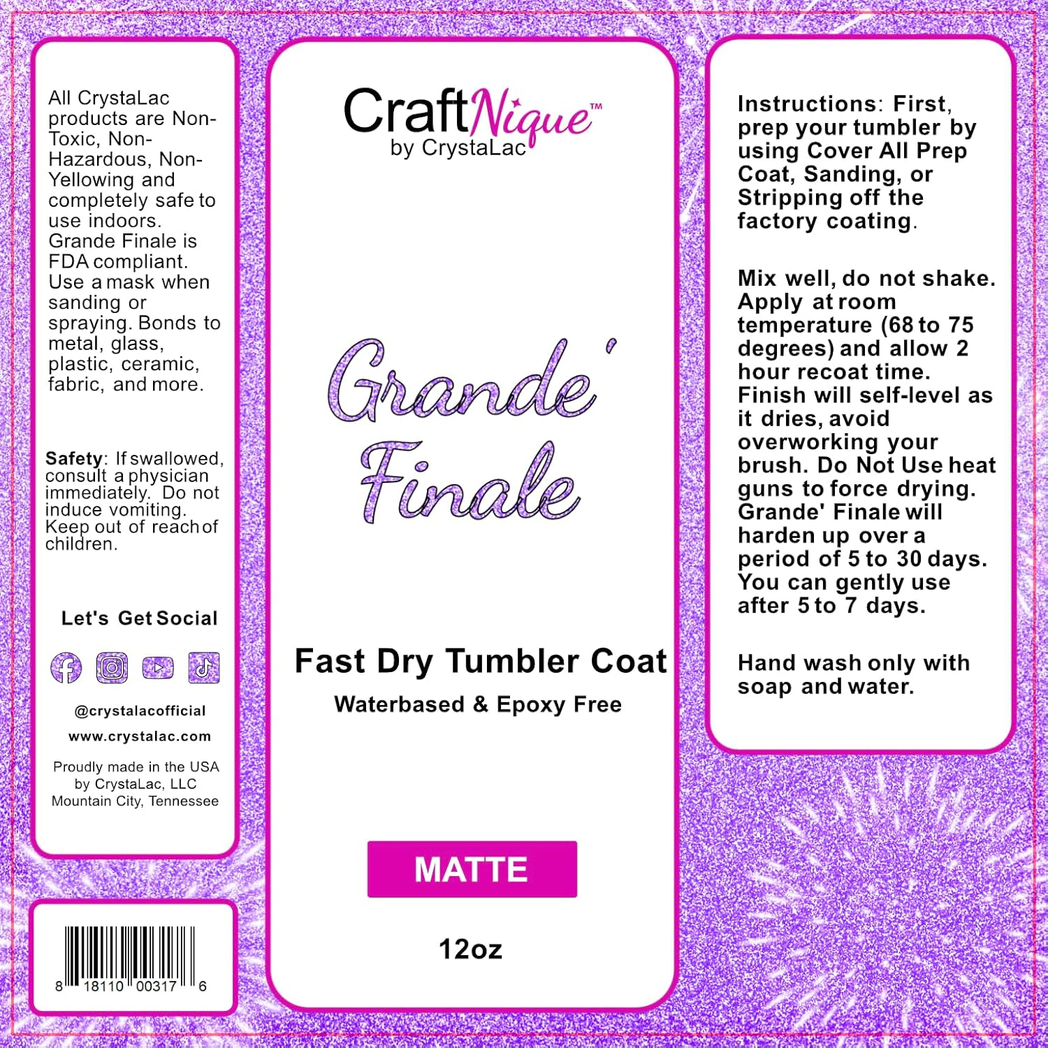 Crystalac Grande Finale Tumbler Coat (Matte, 12Oz) 2.0 image number 4