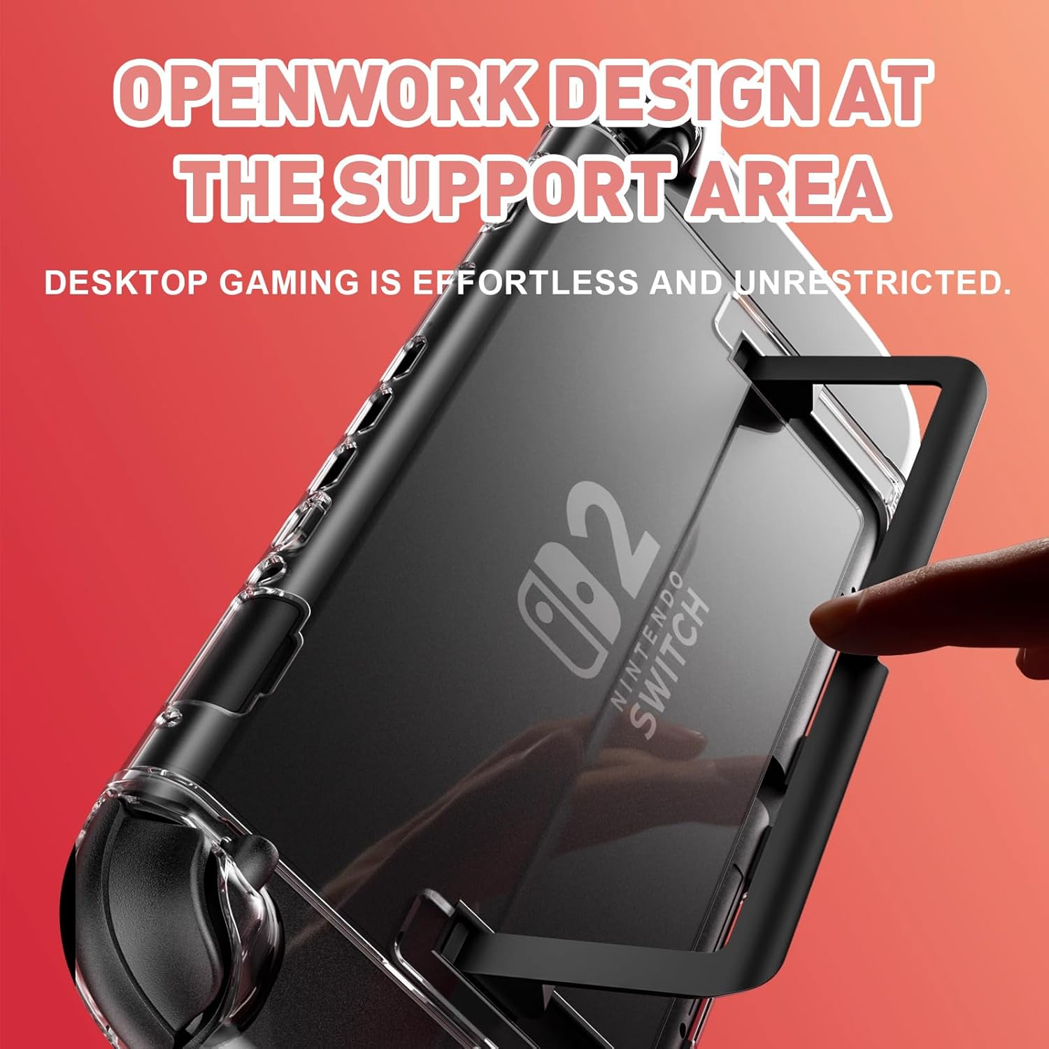 ZVCXOE TPU Transparent Protective Cover Suitable for Switch 2 2025 Model Split PC Main Case and TPU Grip Cover Shockproof Scratch-Resistant Non-Slip and Ergonomic Clear image number 2