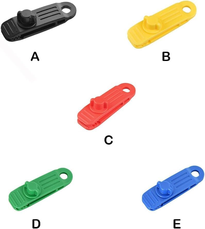 10 Pieces Camping Hiking Picnicking Tent Tarp Fasteners Windproof Awning Wind Rope Clip Fastening Clamps Outdoor Equipment image number 1