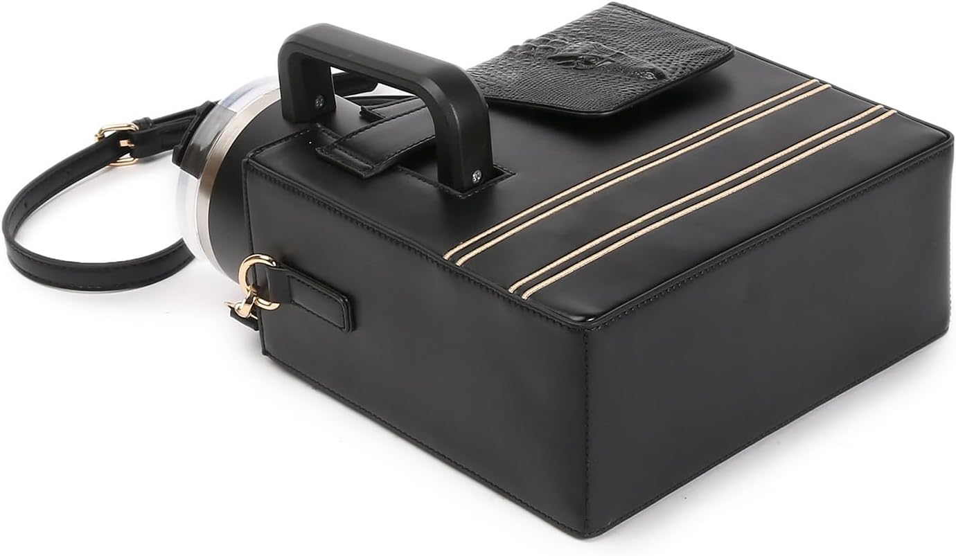 Bag with Cup Holder, Waterproof Shoulder Purse, Cup Holder Bag, Portable Shoulder Purse Multiple Pockets for Women Outdoor Sports Walking Hiking Travel Commuting Camping Cycling - Black image number 5