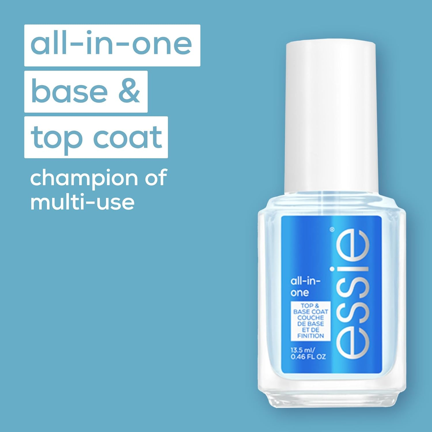 Essie, Nail Care Treatment, Ridge Filling with a Transparent Finish, All-In-One, 13.5Ml