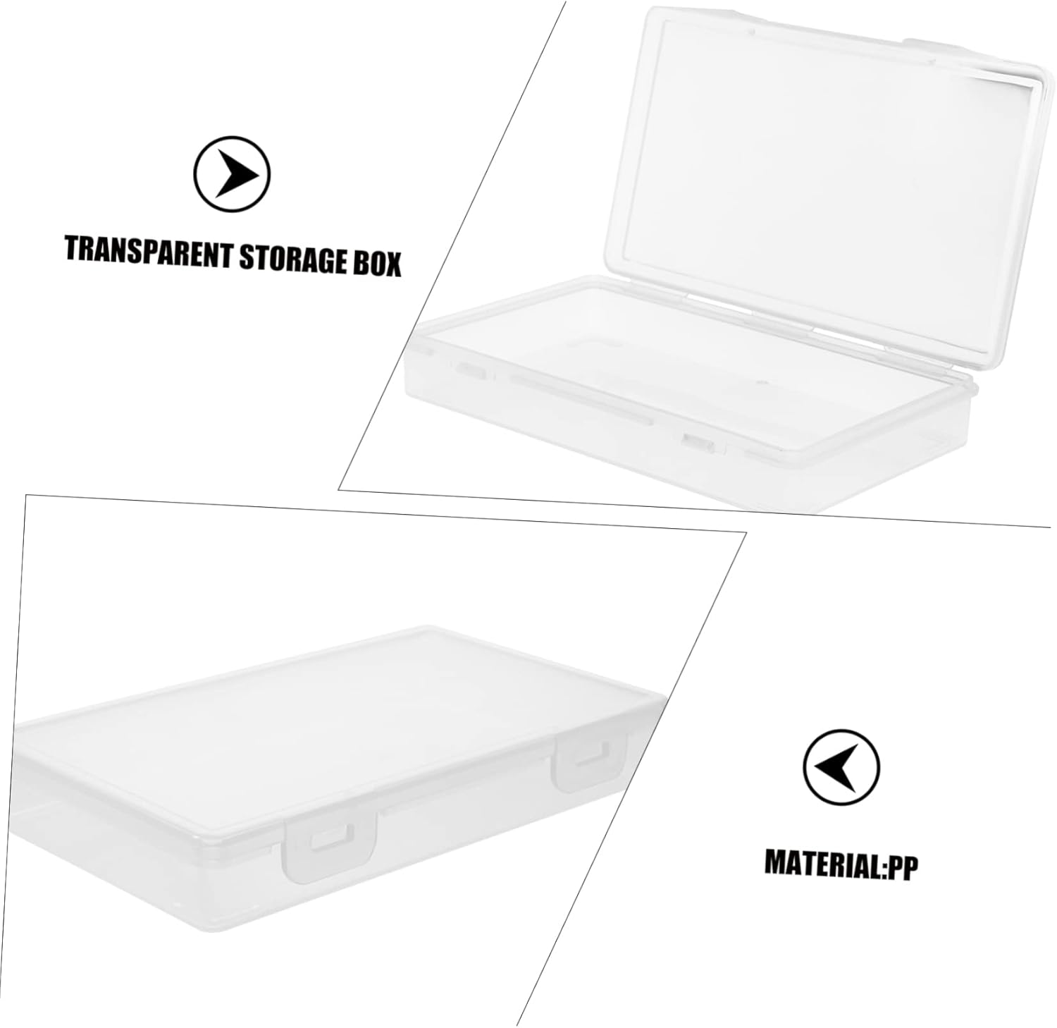 2Pcs Stackable Storage Box Plastic Cards Case Lid for Photo Organizer Cases for Craft Storage Containers and Pictures Holder image number 1