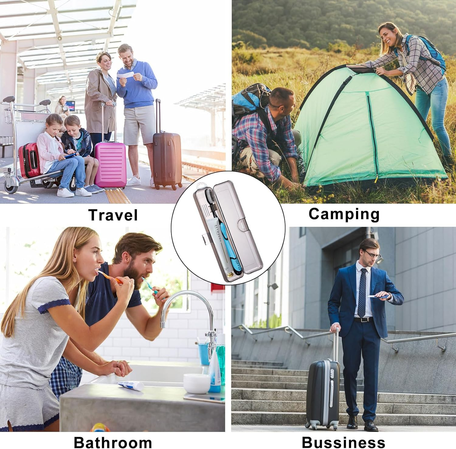 Yeeco Toothbrush Case 2 Packs, Transparent Black Toothbrush Travel Case, Plastic Toothbrush Holder Travel Size, 7.87 X 1.85 X 1.18 Inches Portable Toothbrush Case for Traveling - Transparent Black image number 6