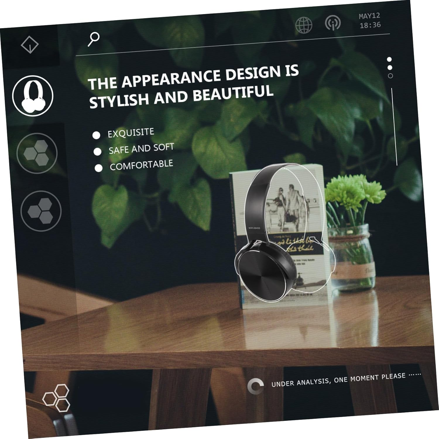 SHOWERORO Wired Headset with Microphone for Computer and Phone, Black Over-Ear Headphones for Music and Gaming, Portable Stereo Head-Mounted Headphones for Desktop and Online Communication image number 1