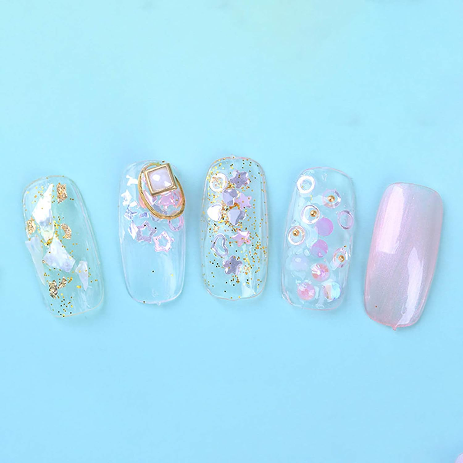 2 Boxes Decals Decoration Holographic Nail Sequins Nail Art Stickers Decals image number 2