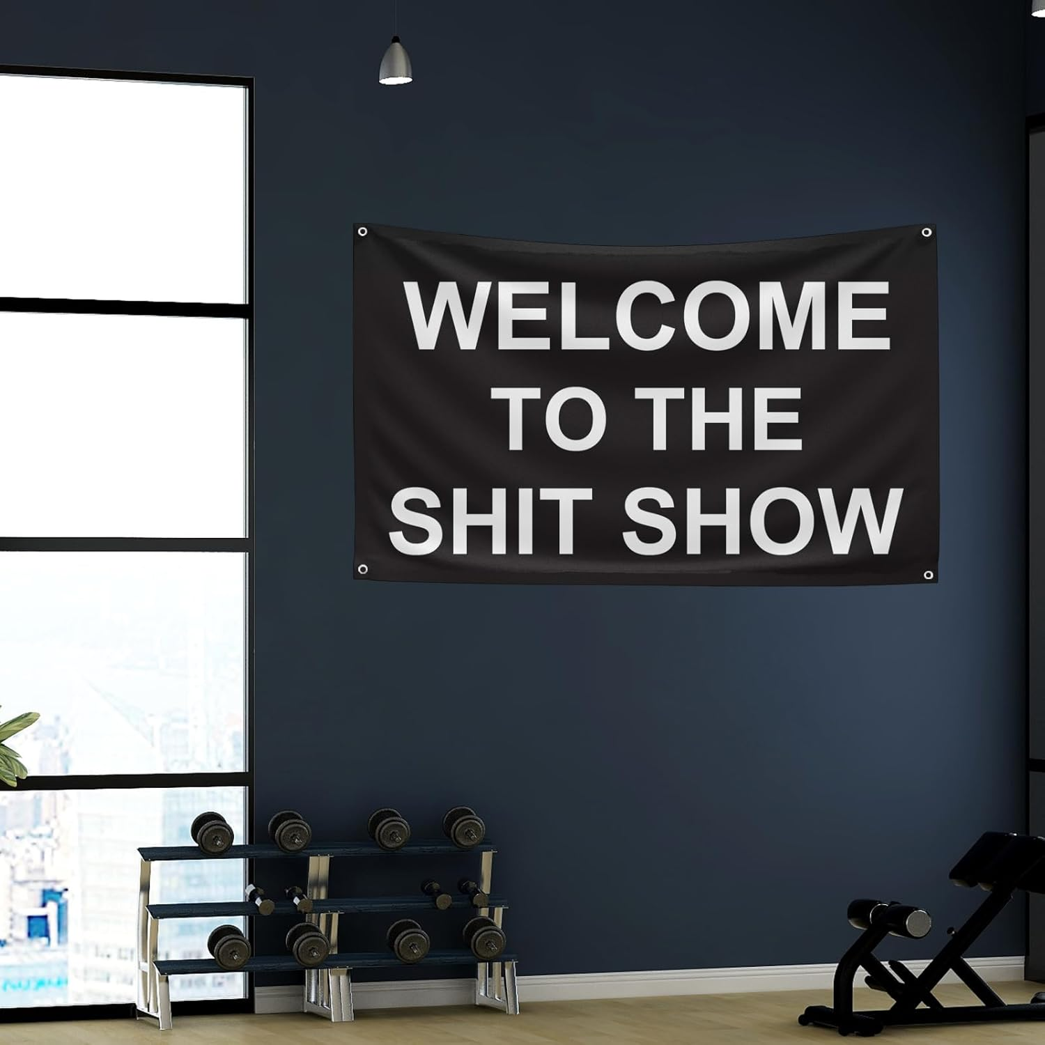 Welcome to the Shit Show Flag 3X5 Ft Motivational Inspirational Office Gym Dorm Wall Decor Design with 4 Grommets, College Dorm Room Bedroom Office Banner Poster Decor Motivation Flag image number 4