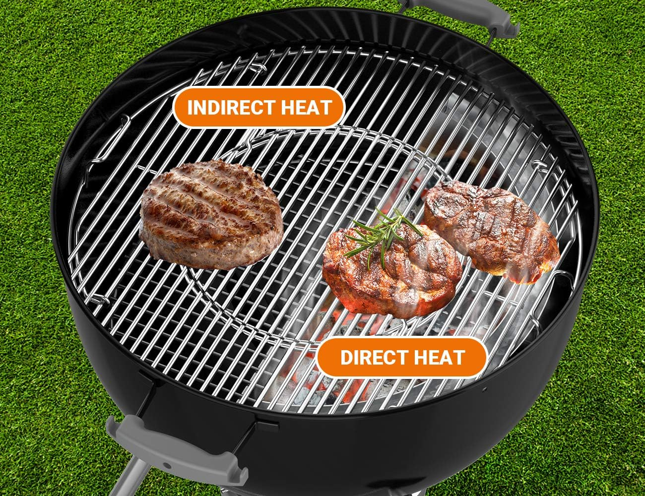 Onlyfire Contoured Stainless Steel Char-Basket Charcoal Briquet/Charcoal Fuel Holder for 57-67Cm Kettle Grill image number 5