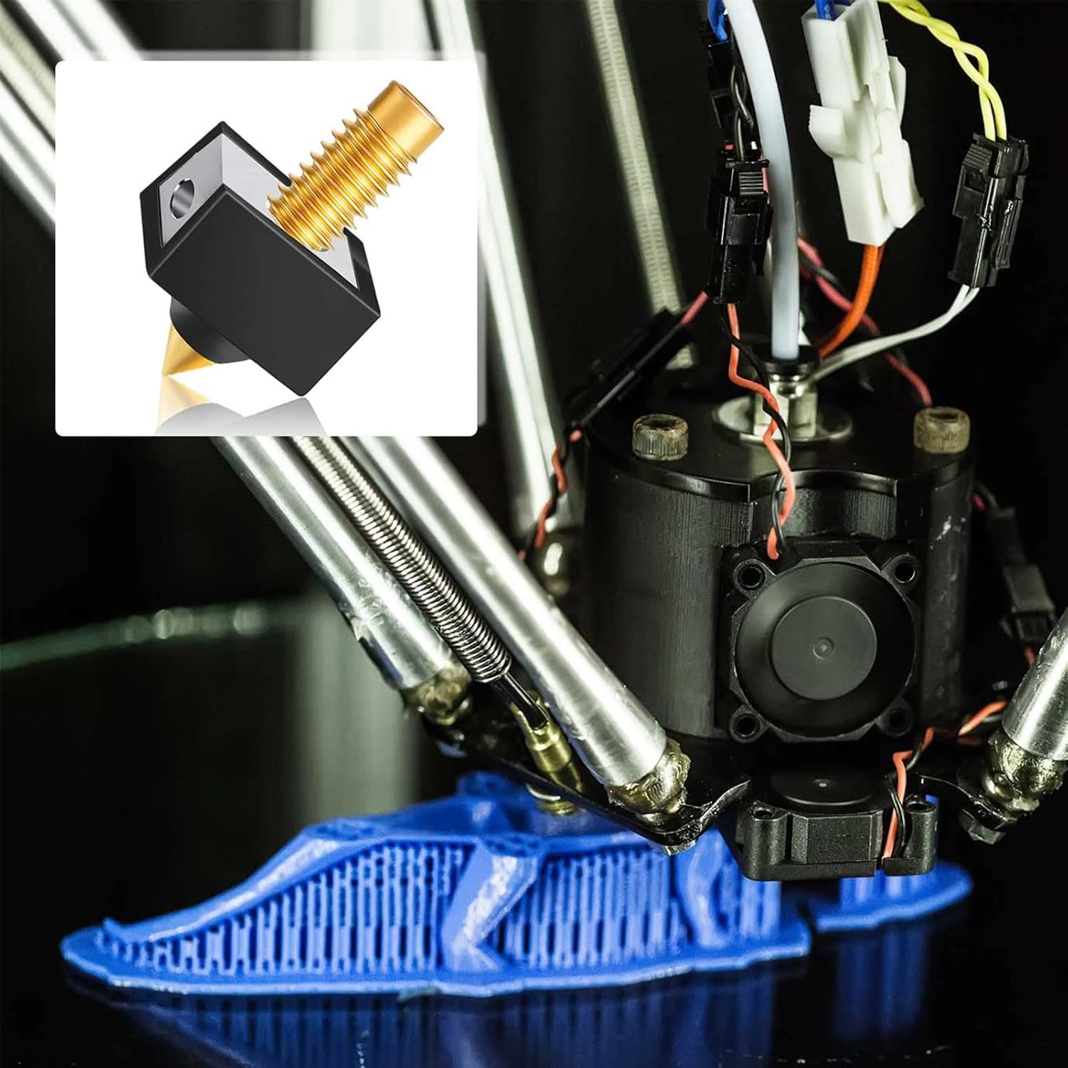 Hunken 6-Pack 3D Printer Heated Block Silicone Covers, Hotend Silicone Socks, Protective Covers, 3D Printers-Heat-Resistant Accessories Compatible with Ender 3 V3 SE, Ender 5 S1, Ender 7 image number 1