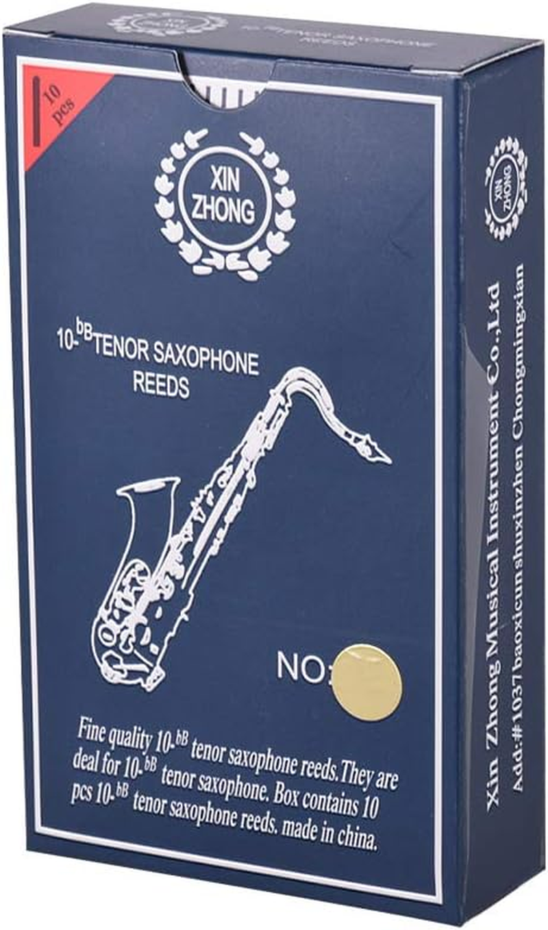 Normal Level 10-Bb Tenor Saxophone Sax Reeds Strength 2.0 for Beginners, 10Pcs/ Box Multicolor434 Strength 2.0