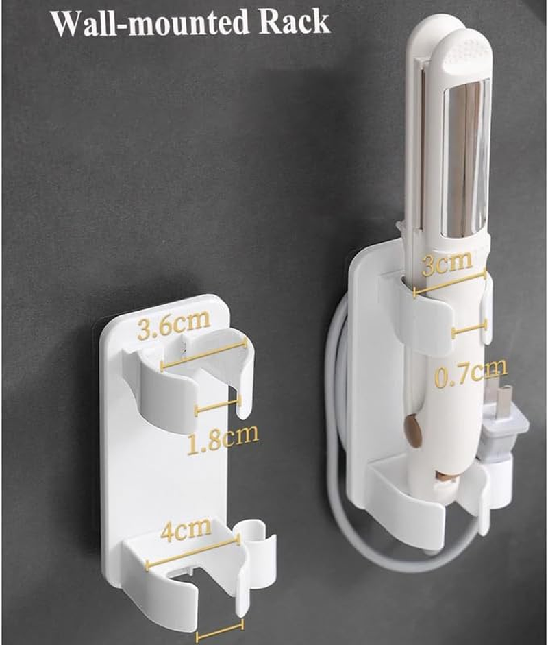 LAKYMIE Pack of 2 Wall Mount Holder Hair Straightener Hair Dryer Holder Wall Mounted for Curly Hair Sticks Hair Styler Straightener Straightening Brush Hair Straightener