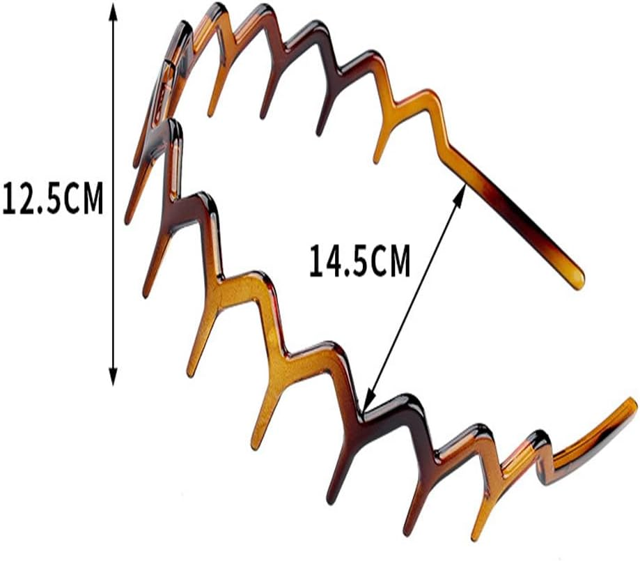 Suithink 4 Pieces Zig Zag Headbands Plastic Wavy Hair Head Band Comb with Teeth Hoop Accessories for Women Men Girls image number 3