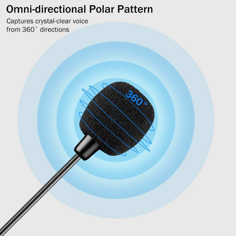 Mini USB Microphone for Laptop and Desktop Computer, with Gooseneck & Universal USB Sound Card, Compatible with PC and Mac, Plug & Play, Ideal Condenser Mic for Remote Work, Online Class, CGS-M1 image number 1