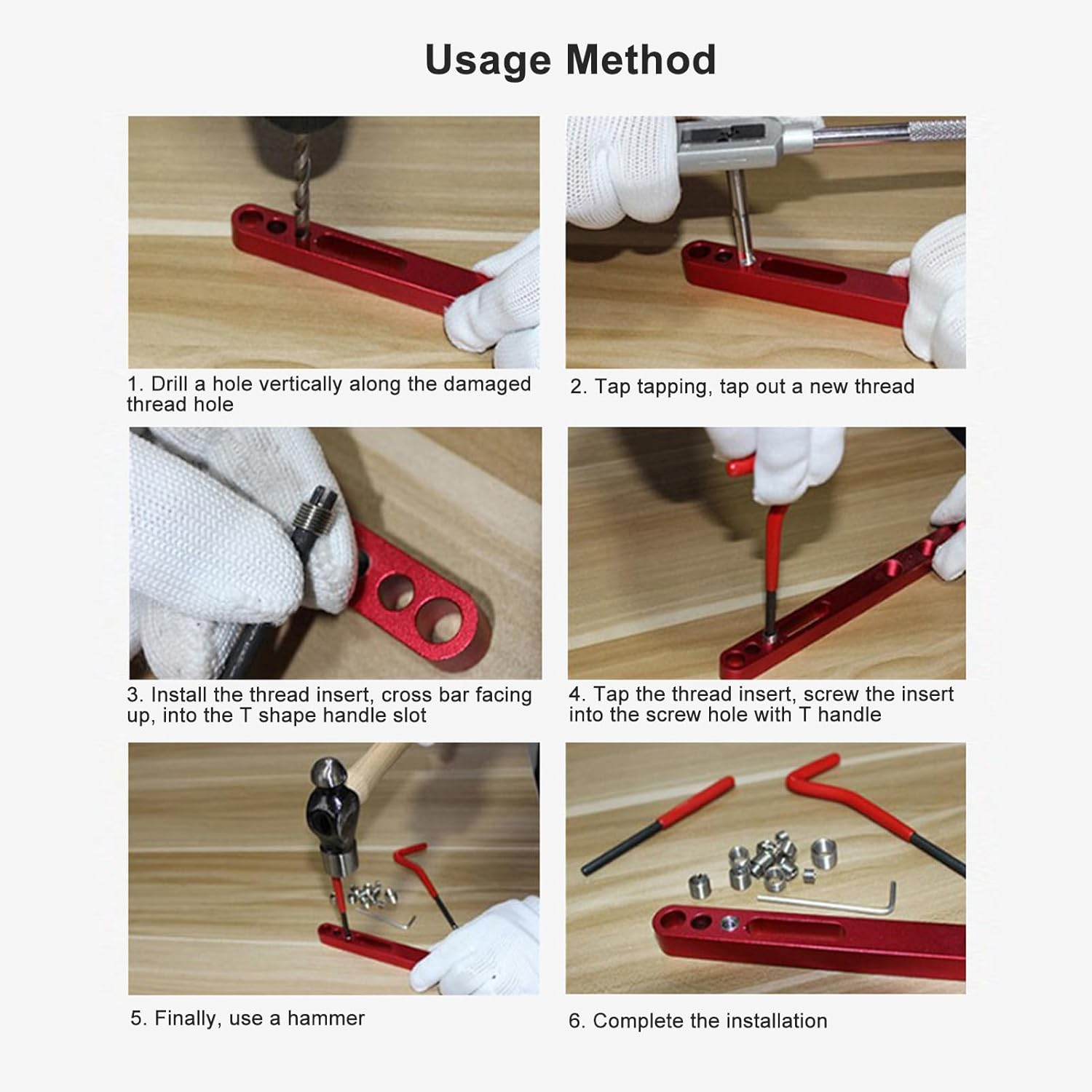 Marhynchus Thread Repair Kit, 261Pcs Set Wire Thread Inserts with Tap Drill Bit and Insertion Tool for Damaged Screws in Automotive Components and High Voltage Switch Equipment image number 5