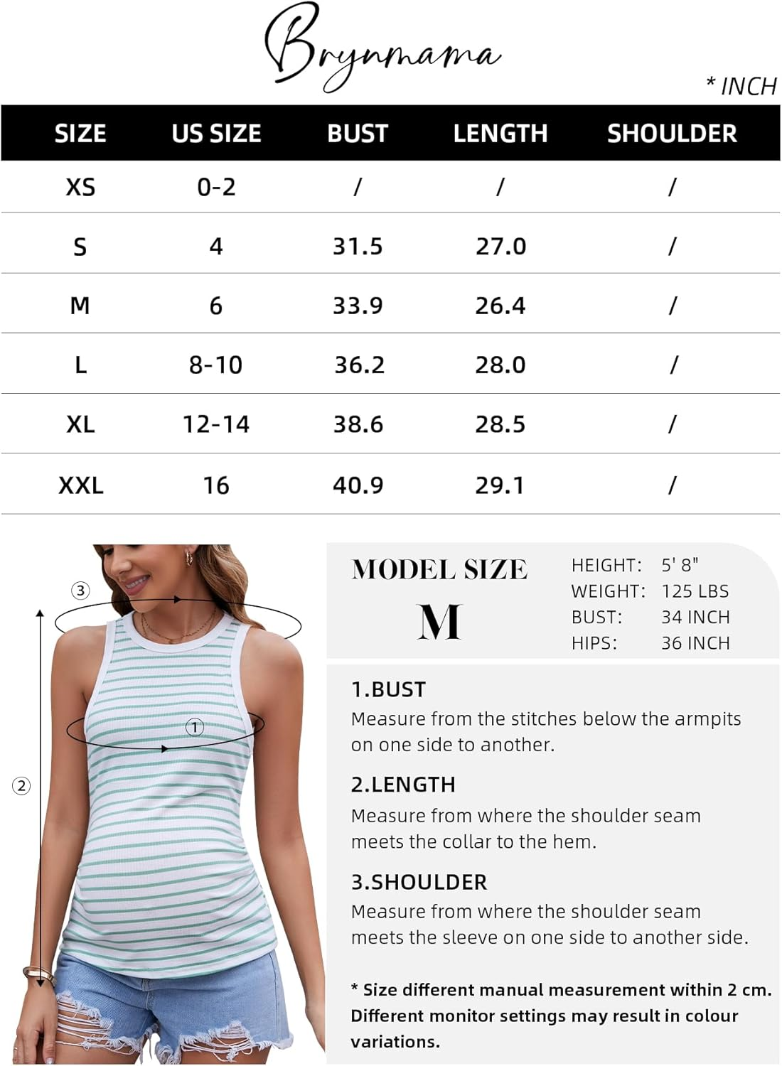 Summer Maternity Shirts Striped Ribbed Pregnant Tank Sleeveless Casual Slim Fitted Pregnancy Tank Tops for Women image number 3