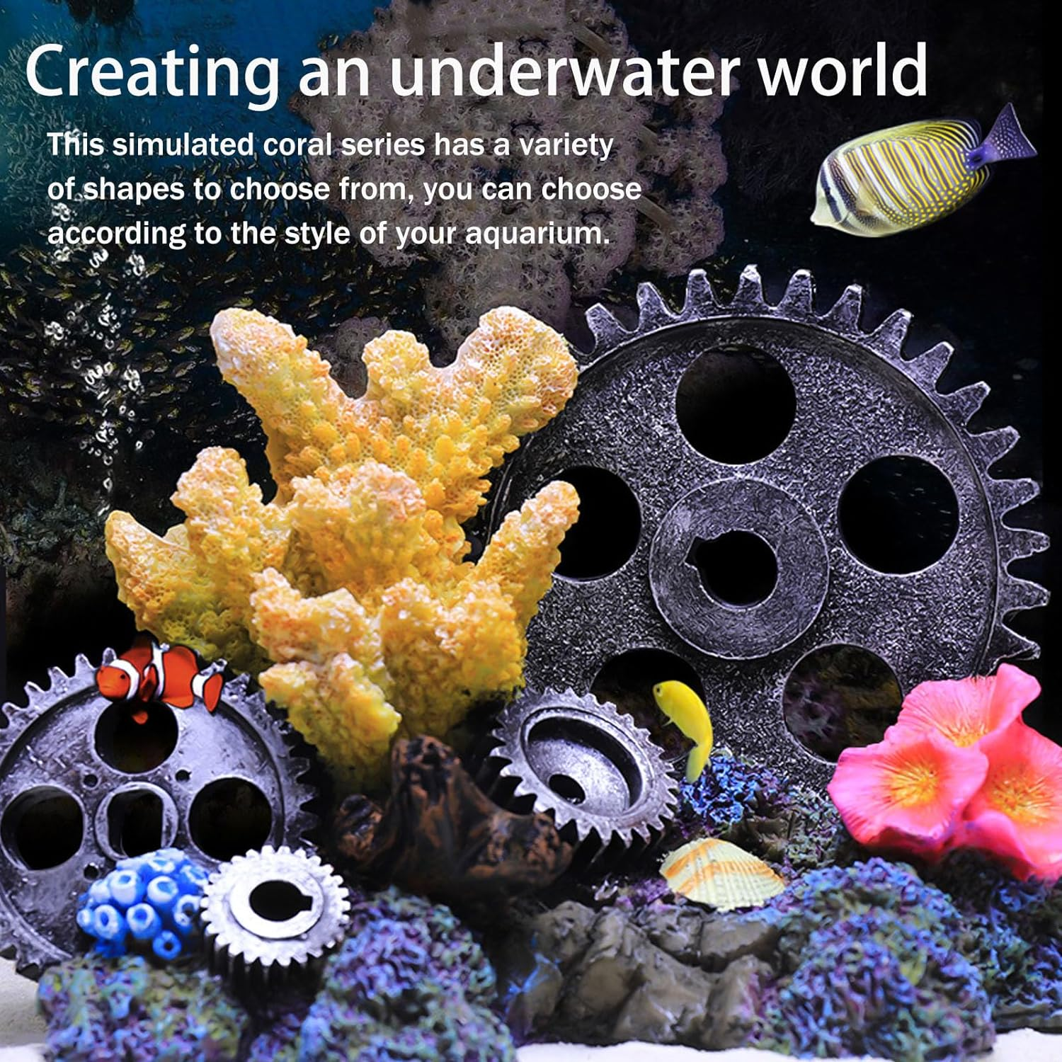 Aquarium Coral Decor,Artificial Coral Reef Rock Decor, Aquarium Decoration Underwater Plants Fish Tank Ornament,Colorful for Fish Tank & Landscape Decoration,Resin Coral (03) image number 4