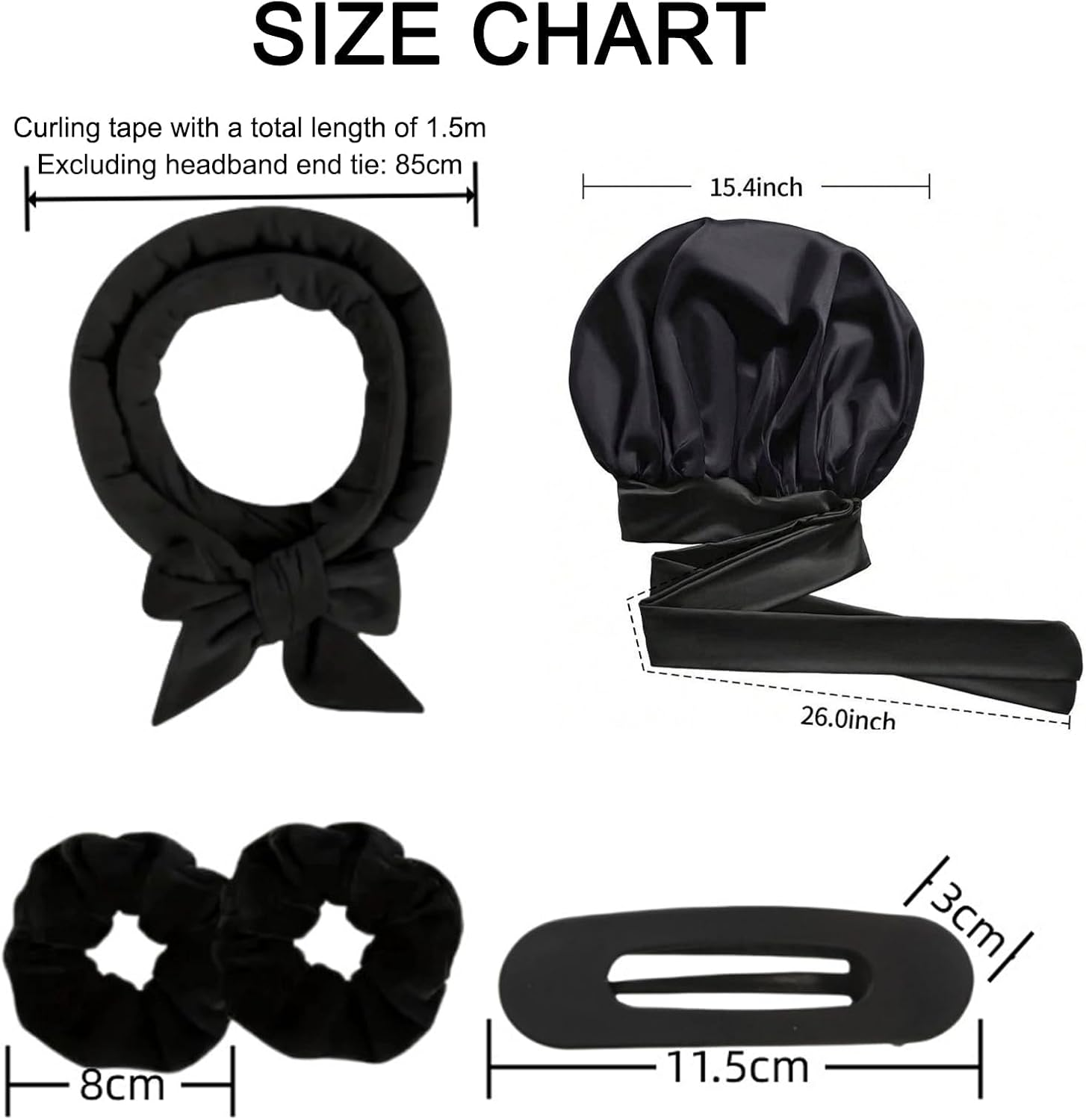 TYXHXTF Satin Curls without Heat, Heatless Curls Band Curlers Overnight with Double Layer Hood Overnight Curls DIY Hair Curler Rollers for Women and Girls, Long Hair