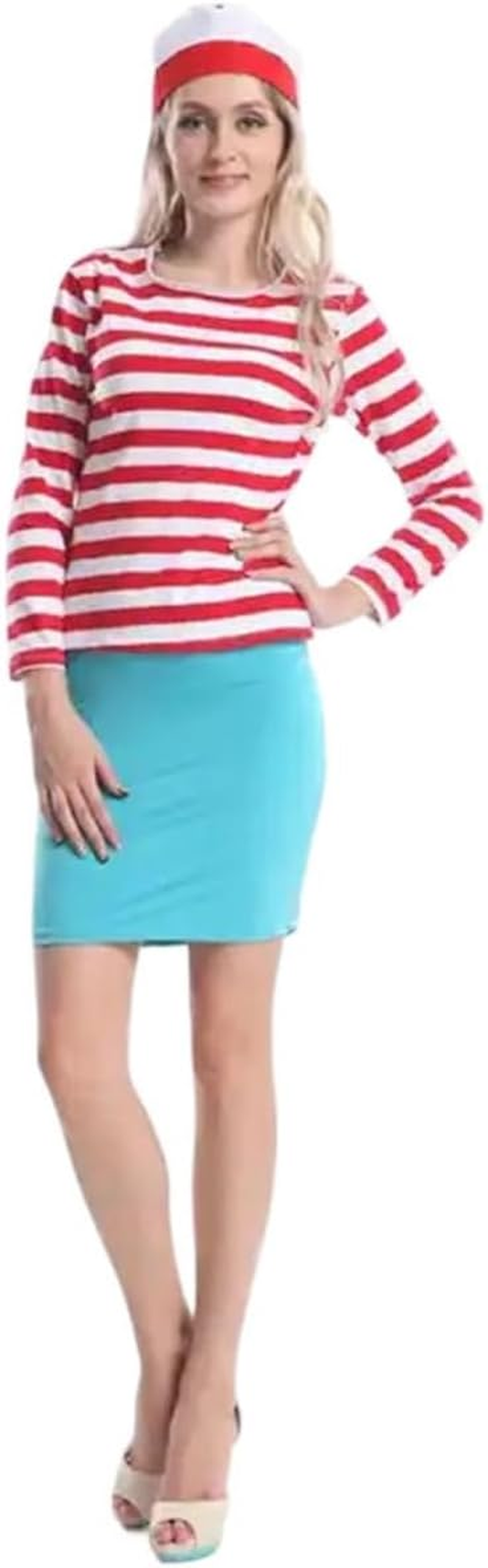 Costume Bay Red and White Stripe Costume for Men and Women Halloween Party Outfit, Book Week Dress-Up, Cosplay, Themed Events, and Creative Role-Play image number 4