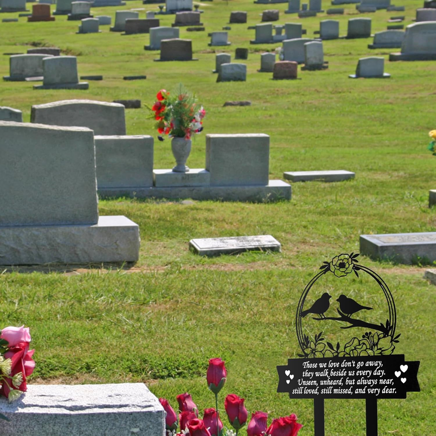 Memorial Stakes Rust-Proof Metal Memorial Grave Markers Sympathy Bird Grave Memorial Plaques Meaningful Sympathy Grave Plaque Garden Grave Decorations for Outdoor Garden Yard image number 4