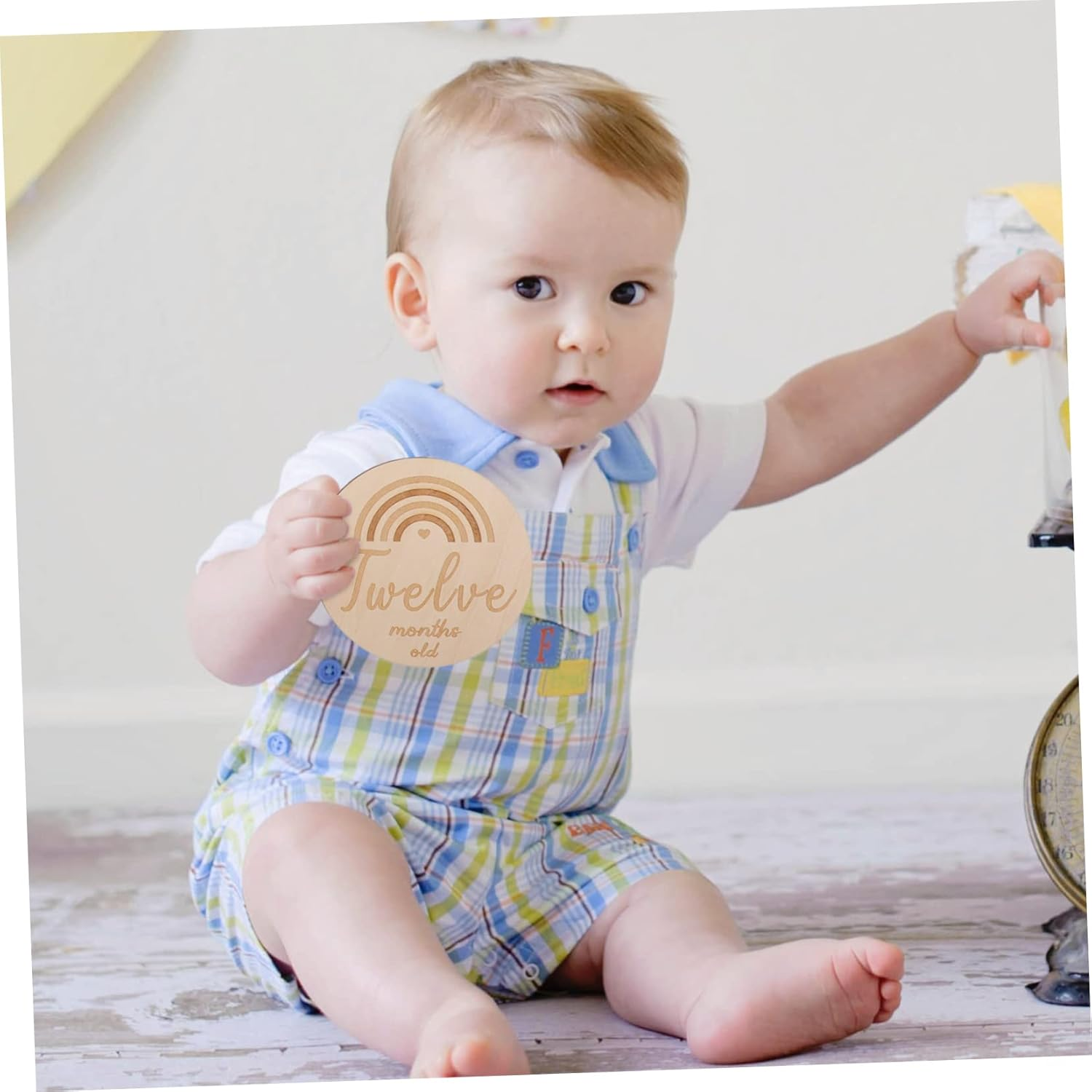 ERINGOGO 13Pcs Monthly Milestone Sign for Newborn Name Welcome Announcement Decor image number 4