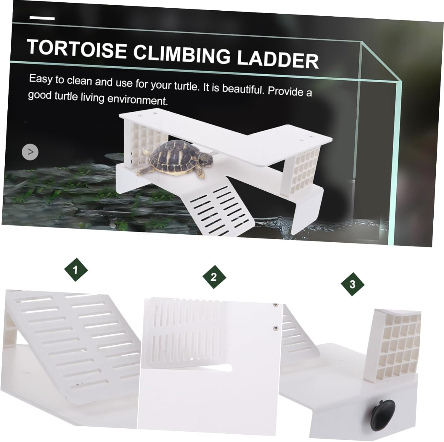 YARNOW 1Set Double Tortoise Platform for Aquatic Reptiles Basking Dock Climbing Ladder for Turtles Suitable for Fish Tanks