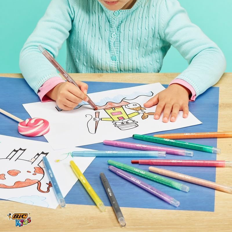 BIC 8805082 Kids Turn and Colour Crayons - Assorted Colours, Pack of 12 image number 5