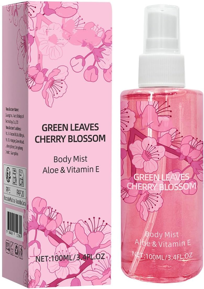 Green Leaves & Cherry Blossom Eau De Parfum 3.40 Ounce /100Ml | Alcohol-Free Floral Perfume Spray for Women | Refreshing Spring Scent with Aloe | Long Lasting Fragrance image number 1