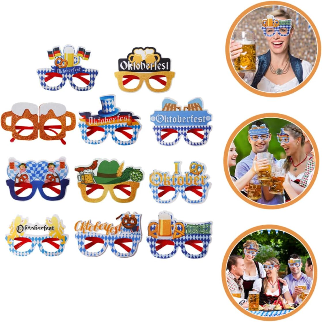 LABRIMP Oktoberfest Party Glasses Beer Mug Design Lightweight and Comfortable Photo Props for Adults and Festive Masquerade and Carnival Accessories image number 3