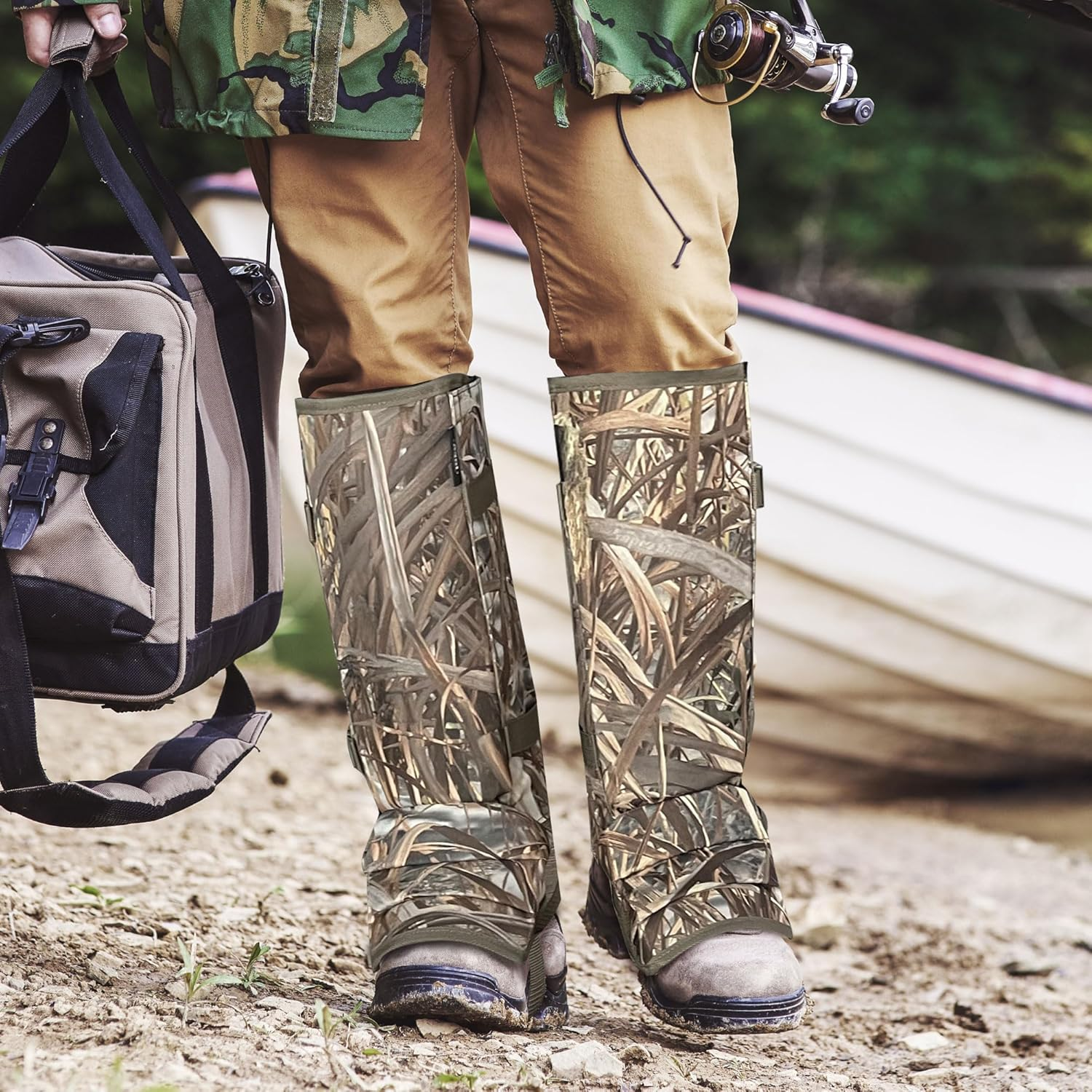 MYDAYS OUTDOOR Snake Gaiters for Hunting, Snake Chaps, Snake Guards for Legs, Snake Bite Protection for Lower Legs,Snake Proof Boots for Men Women - Reed Pattern image number 5