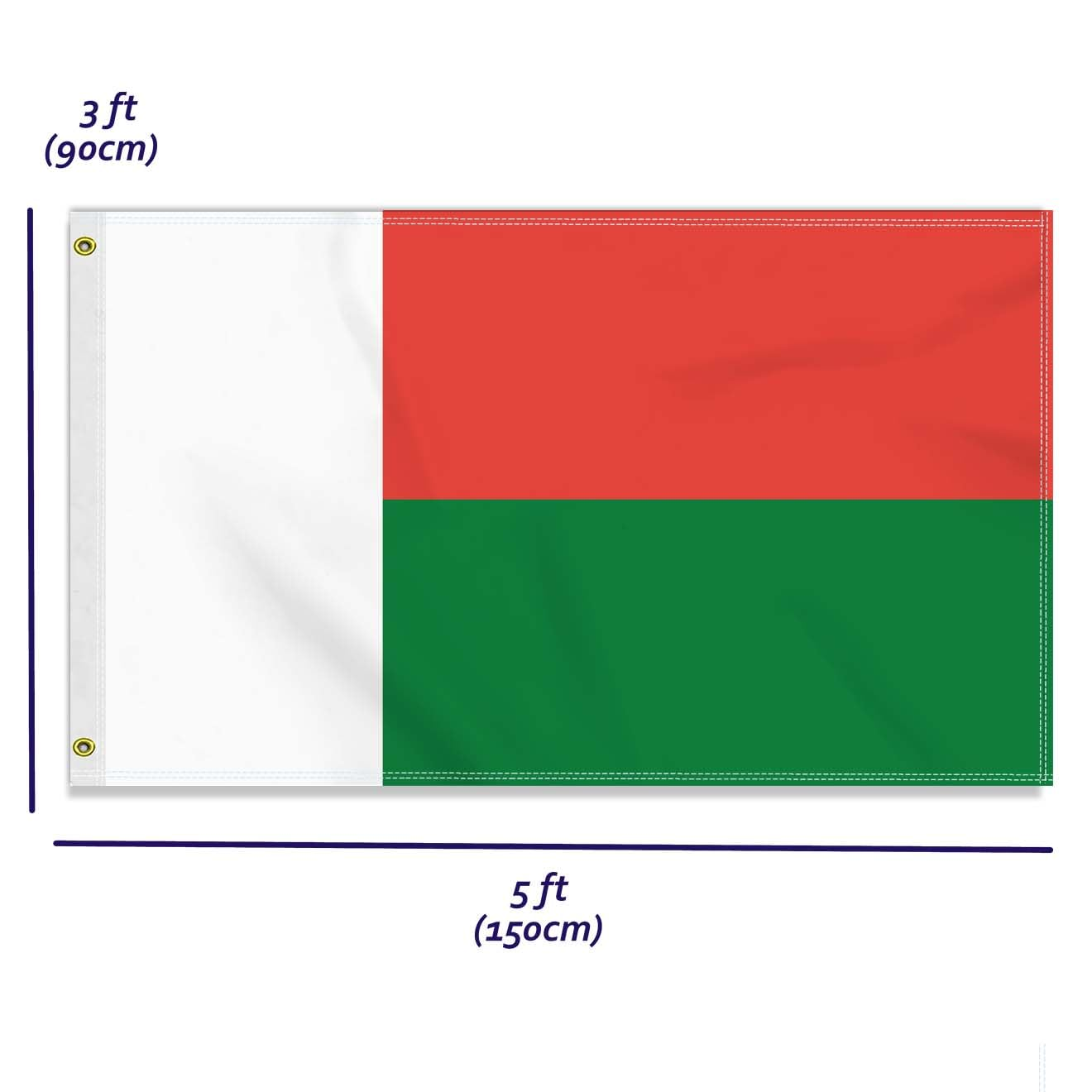 Large 3&times;5 FT Madagascar Flag, Big Madagascan100D National Outdoor Banner,Decorgarden with Brass Gromment image number 1