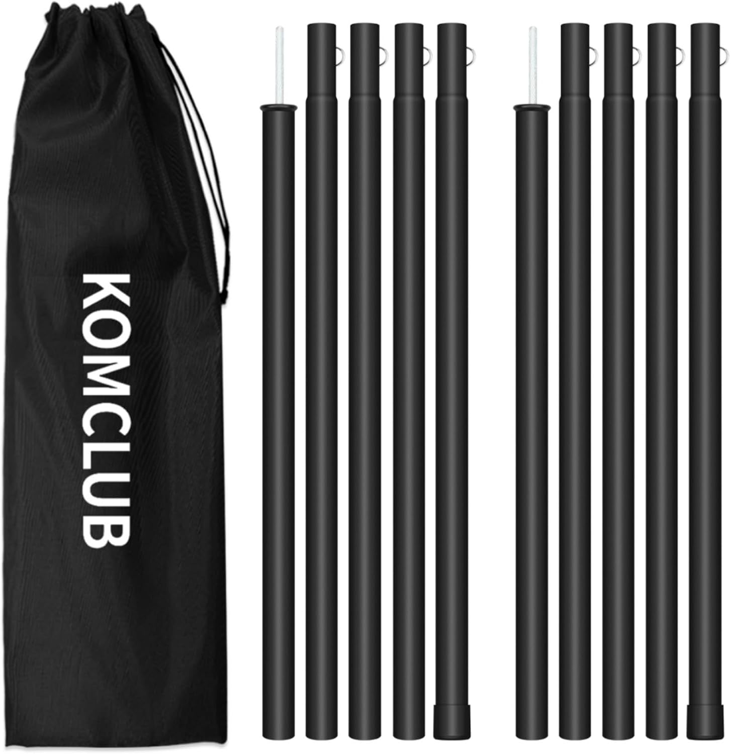 KOMCLUB Tent Tarp Poles 76" Adjustable Camping Tent Poles 19Mm Set of 2 Lightweight Aluminum Shade Pole for Awnings Canopy Rain Fly Shelter (Red)