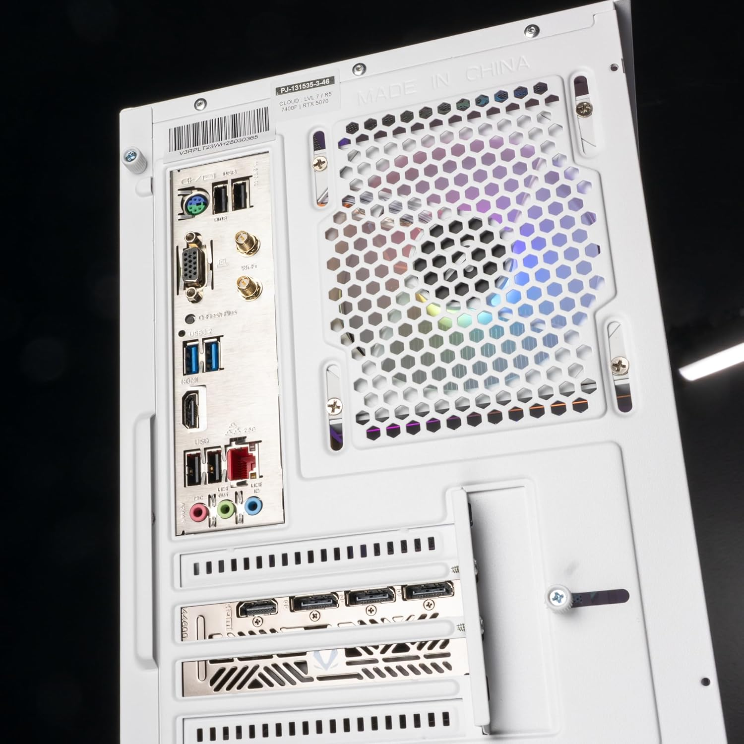 Aftershock Gaming PC | RTX 5070 12GB | AMD Ryzen 5 7500F | 32GB RAM | 1TB SSD | Windows 11 Home | Cloud White Desktop Computer image number 2