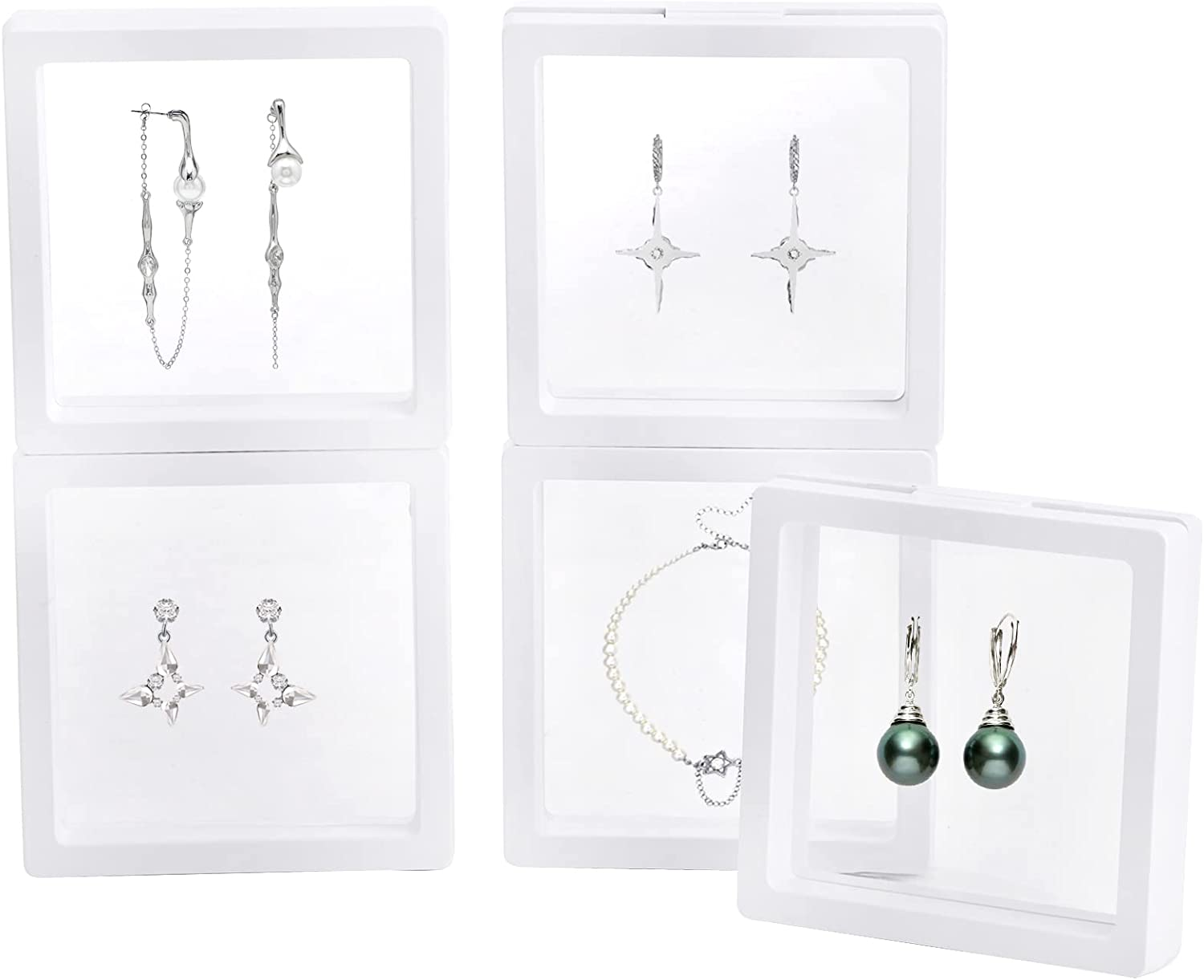 Dicunoy 20 PCS 3D Floating Frame Display Case, Coin Display Box for Challenge Coins, Rocks, AA Medallion, Jewelry, Shells, Fossils, Gems, Minerals, Pins, 3.5" X 3.5" X 0.8" image number 6