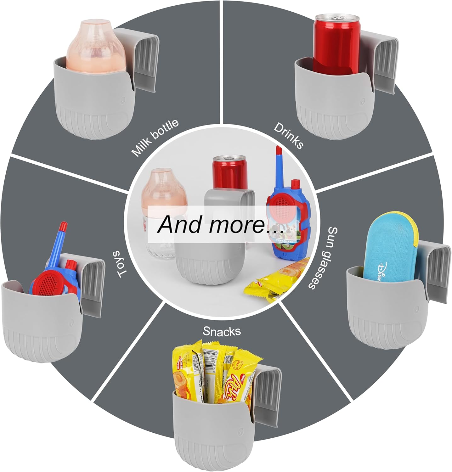 Universal Cup Holder for Car Seats, Baby Strollers, Wheelchairs, and More &ndash; Grey (1) image number 6