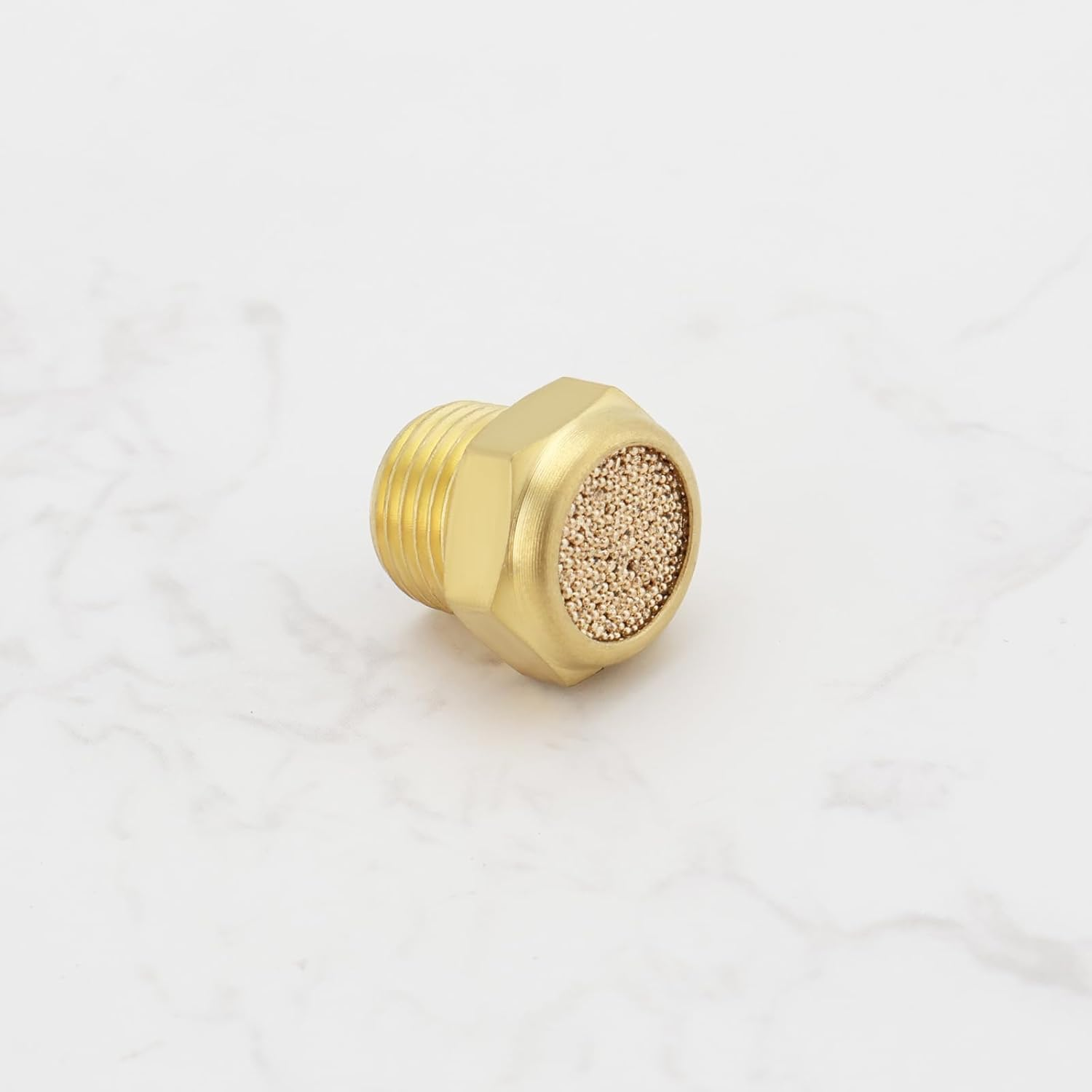 SG Store 4Pcs 1/8 Inch NPT Threaded Brass Pneumatic Muffler Connector Brass Pneumatic Silencer Muffler for Cylinders Valves Crank Case Gear Boxes Oil Tanks image number 1