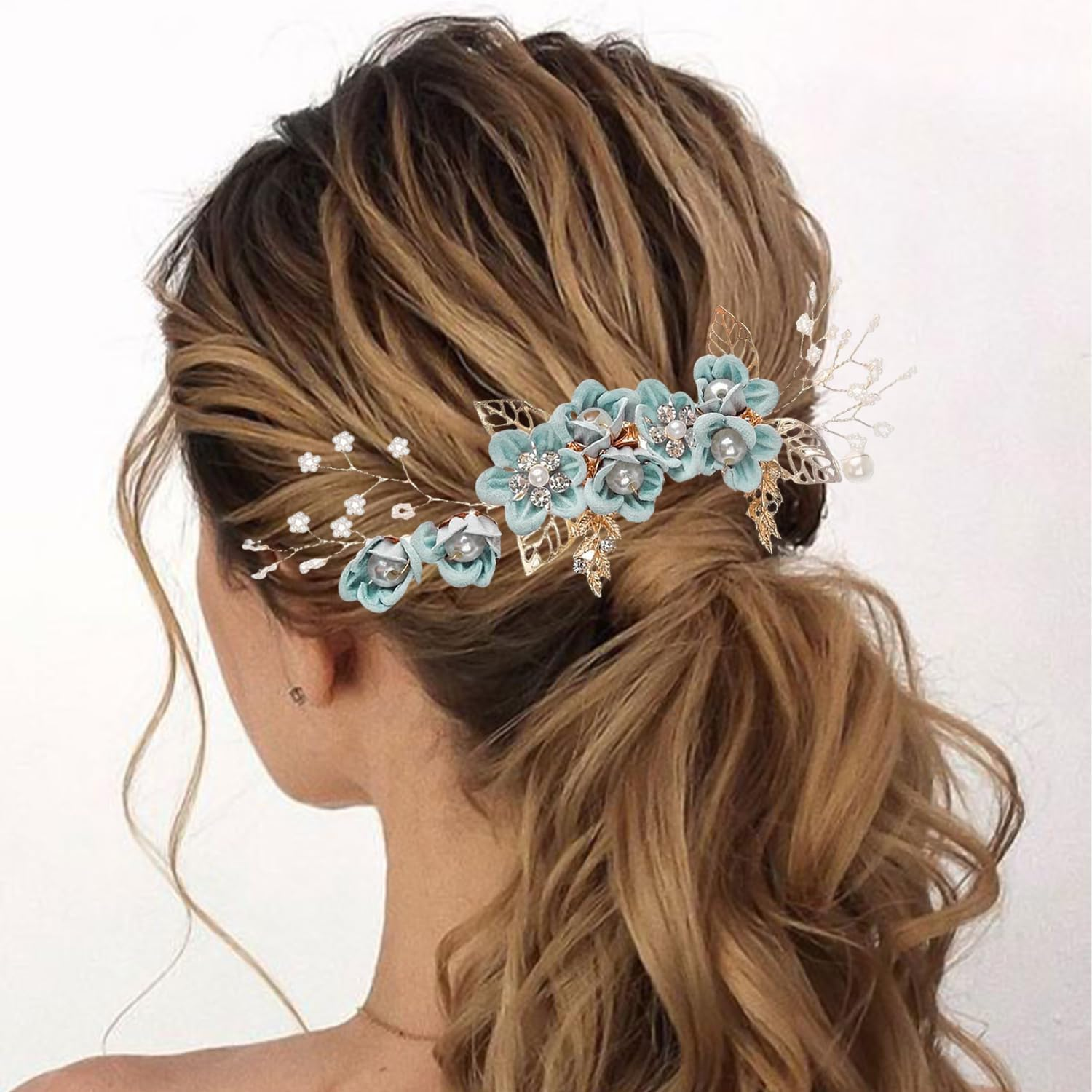 4 Piece Hair Fork Hair Comb Set Bridal Hair Accessories Flower Hair Accessories Elegant Hair Accessories Women Hair Accessories Apparel Accessories Party Hair Accessories image number 5