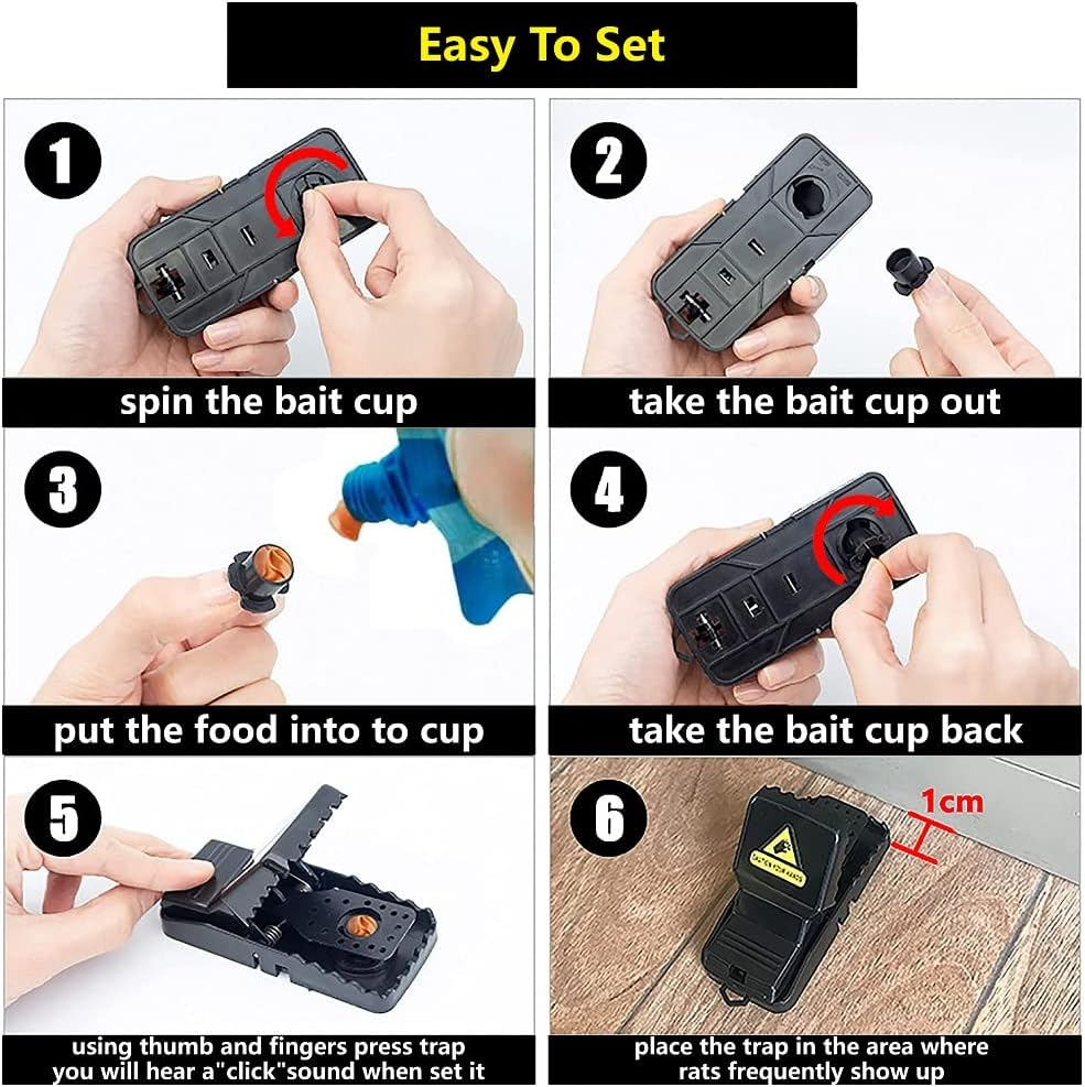 Mouse Trap Indoor, Mouse Traps for Small Mice and Mouse, Reusable Rat Traps Indoor, Safe and Quick, Outdoor Indoor Mouse Catcher, 8 Pack image number 4