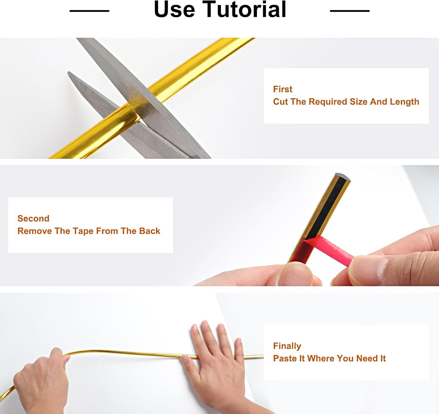 1000Cm Flexible Peel and Stick Moulding Trim Shiny,Self Adhesive Tile Trim Waterproof,Soft Edging Strip,Corner Trim Wall Trim for Wall,Mirror,Ceiling, Tile Edge, Door and Wardrobe（8Mm - Silver） image number 2