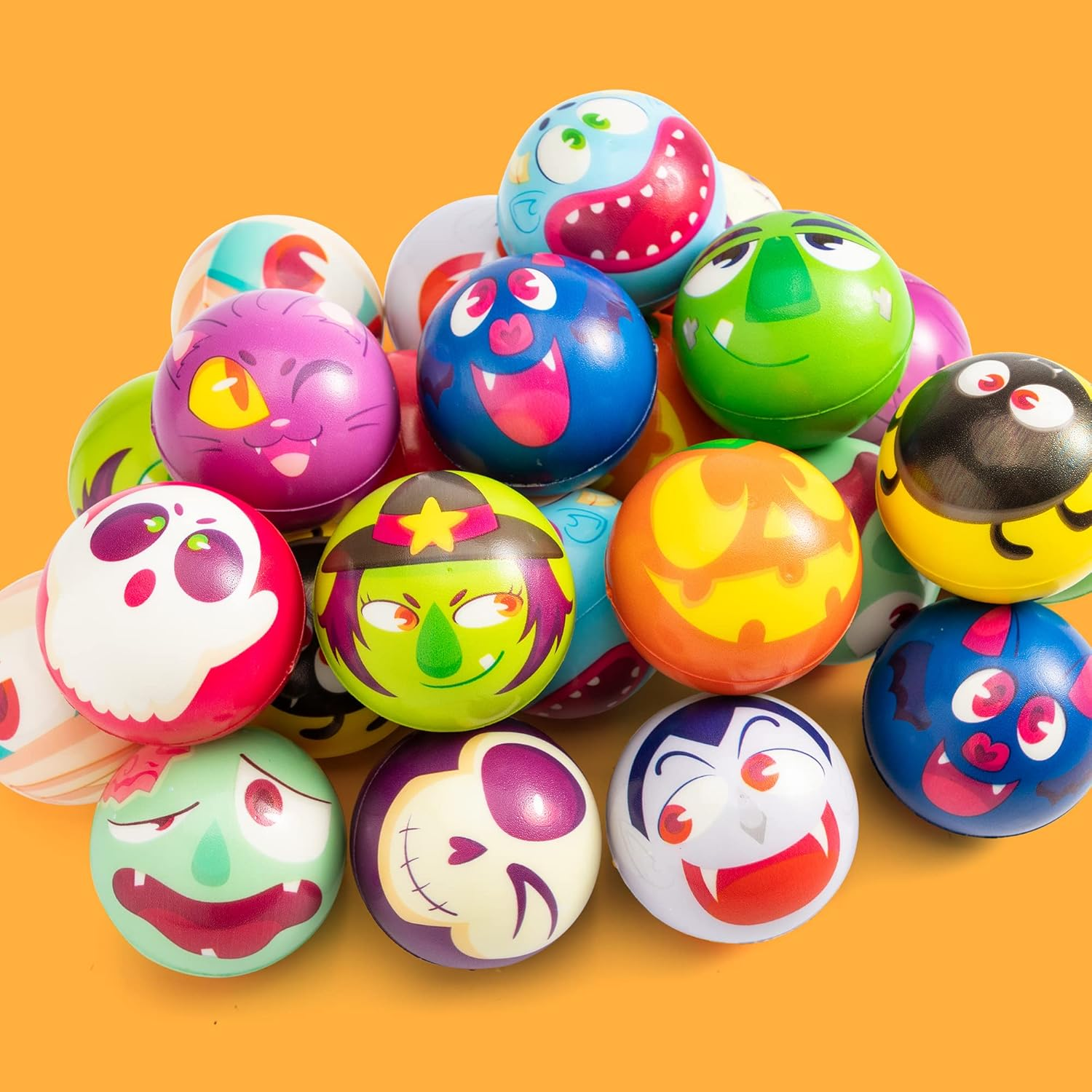 JOYIN 24 PCS Halloween Stress Balls Novelty Toys Balls Squishy Toys for Slow Release, Halloween Party Favors, Decoration Supplies, Party Bag Fillers image number 6