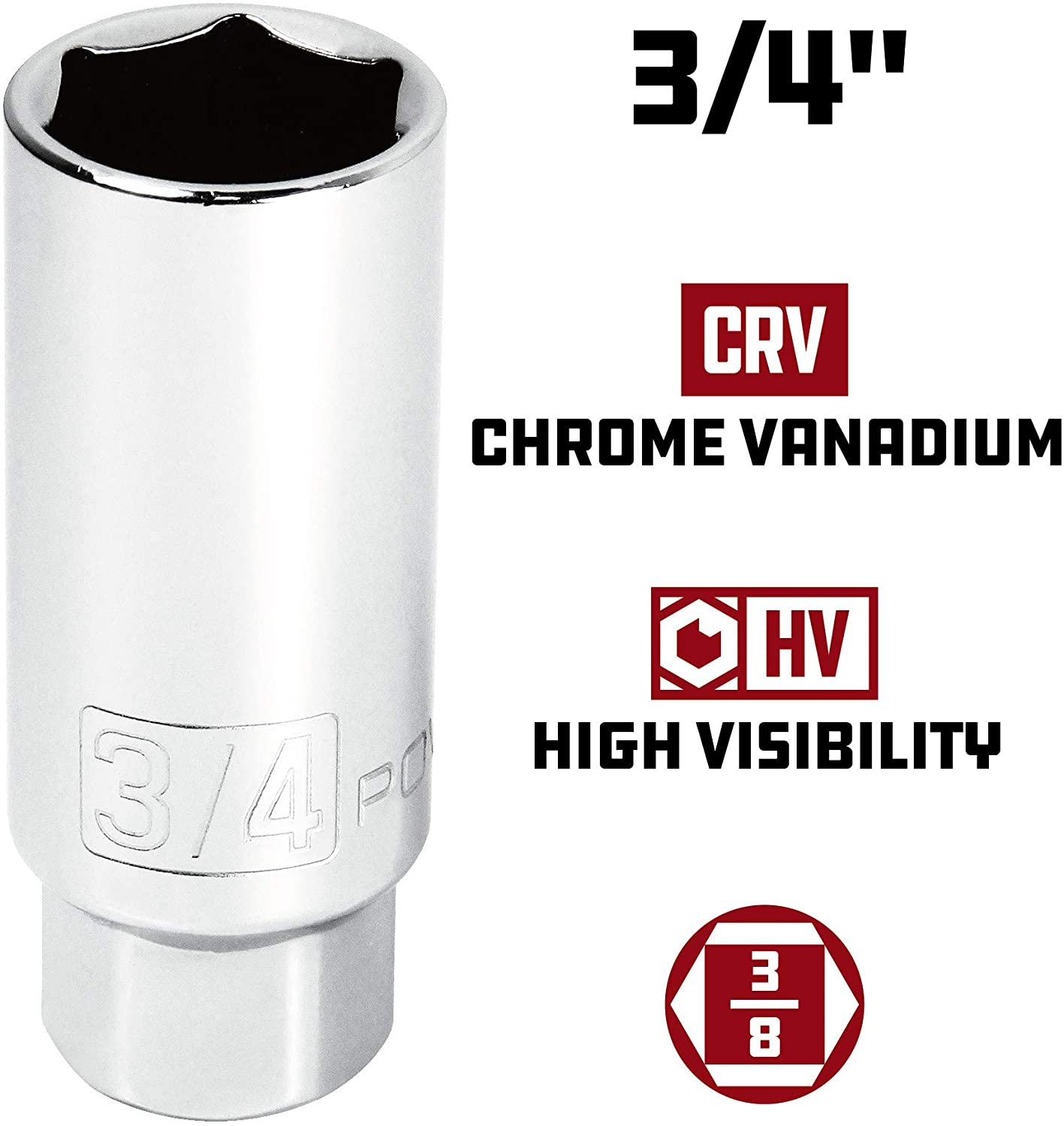 Powerbuilt 640855 3/8-Inch Drive Spark Plug Socket Set, 5-Piece image number 6