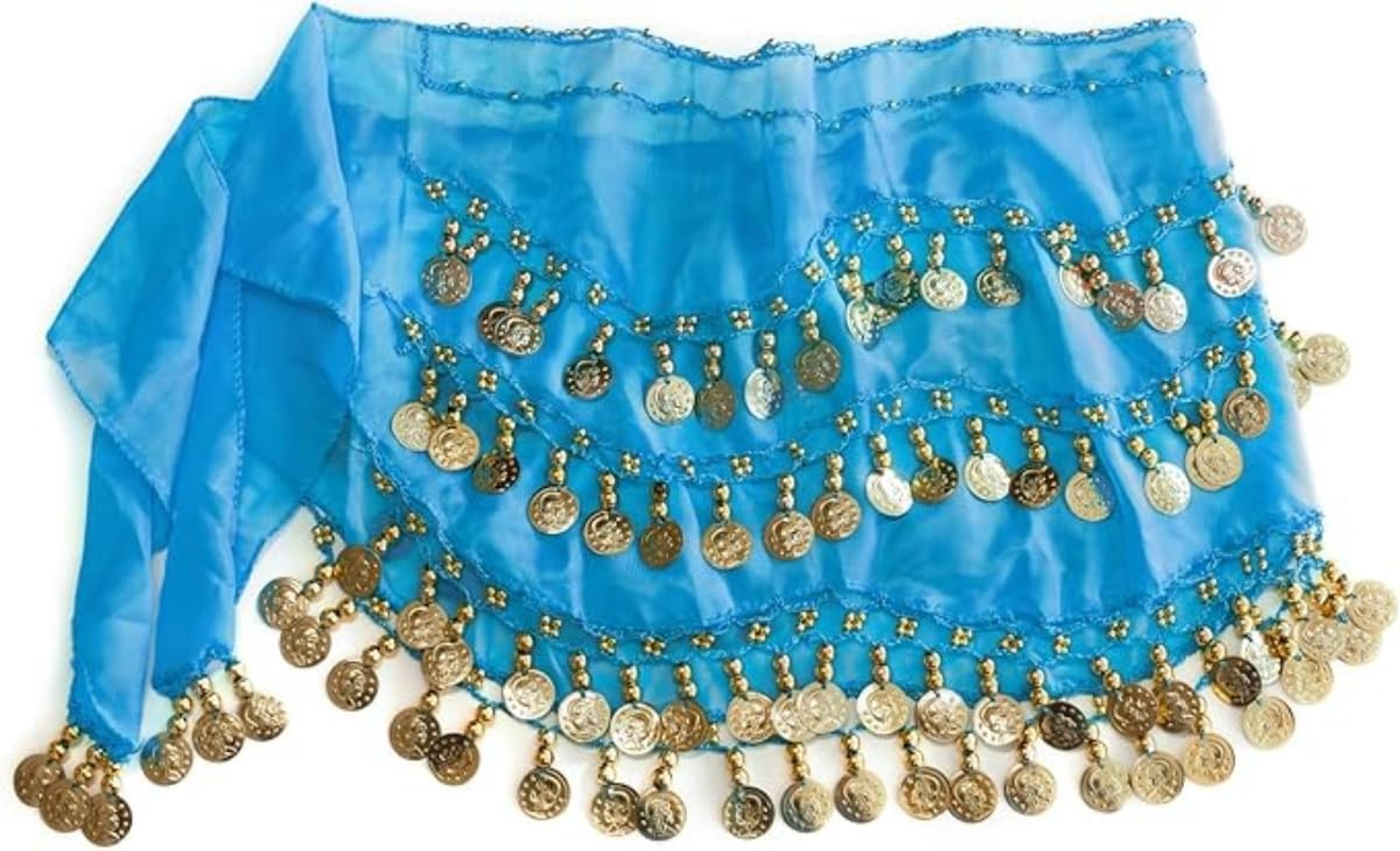 Costume Bay Kids Girls Belly Bollywood Dance Coins Hip Scarf Skirt Wrap Belt Costume/Belly Dance Tribal Sash Belt Scarf Skirt Wrap