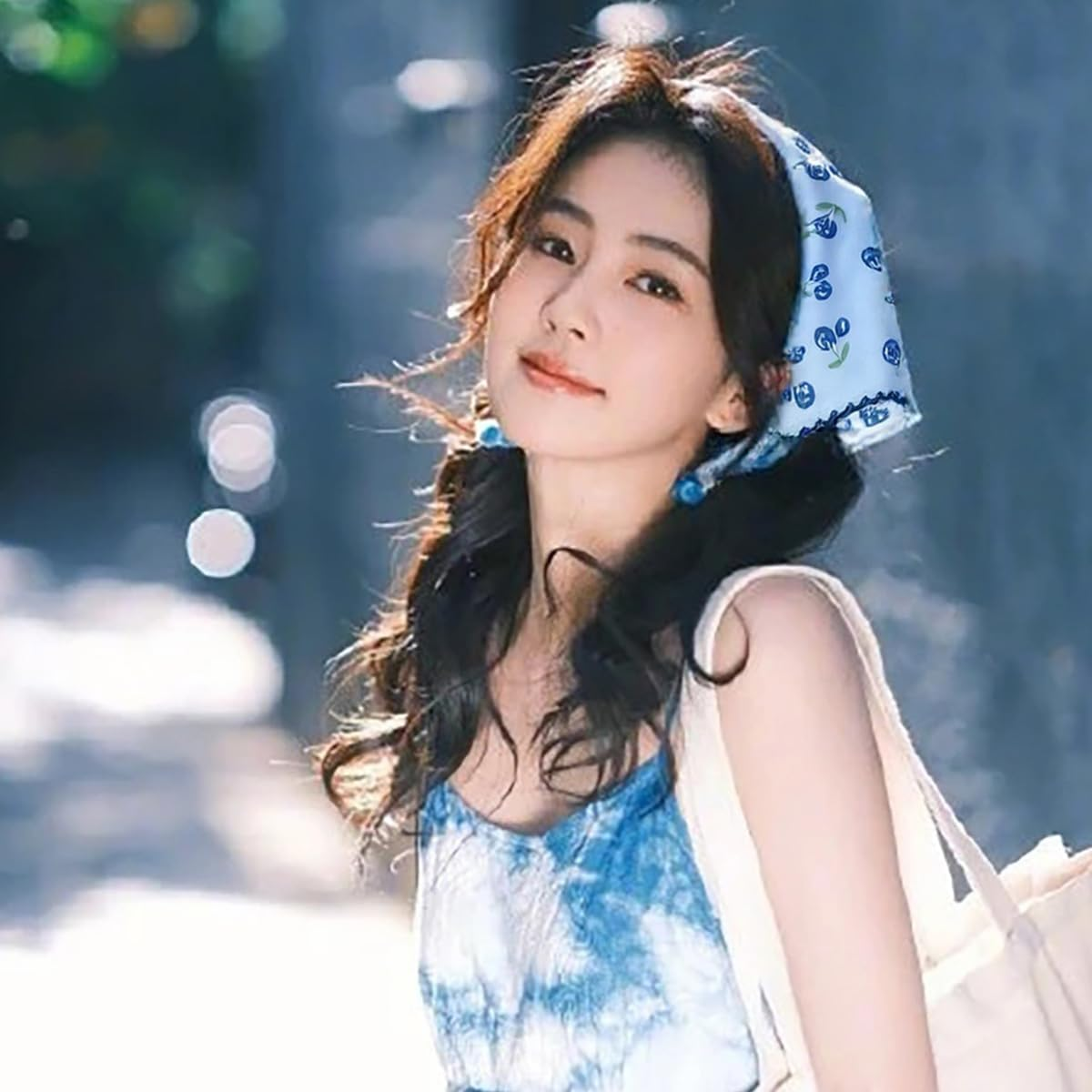 Pemilosci 2 Pack Large Cotton Bandana Headband, Head Wrap, Protective Coverage, Hair Neck Scarf for Women 28 X 28 Inch - Css001 - Grapes  Bird image number 7