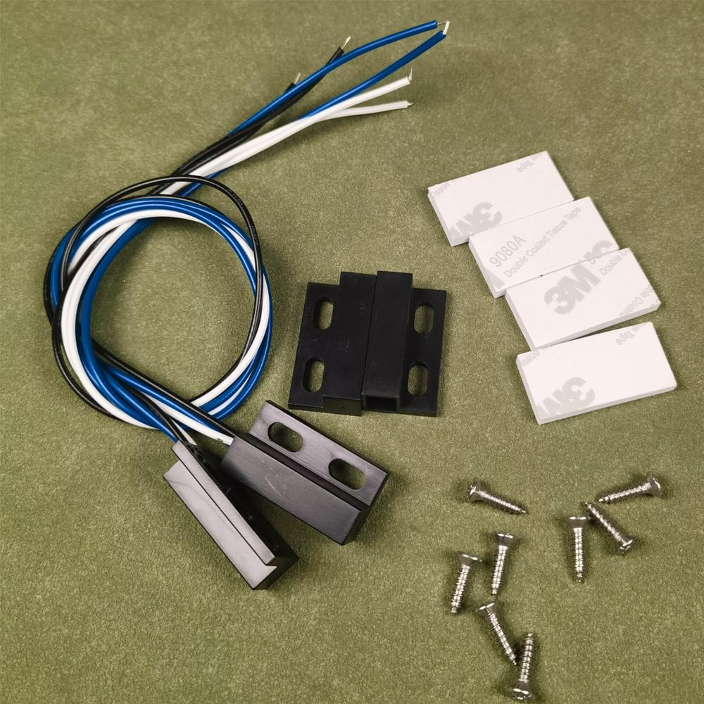Gebildet 2 Sets Black Magnetic Switch Wiring NO/NC Recessed Door Sensor Hidden Window Contact Reed Switch for Access Control Replace Alarm System image number 1