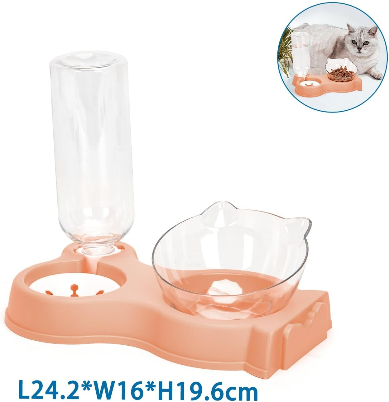 Patapalooza 2 in 1 Cat Food and Water Kits, Compact Design, Easy to Clean, Durable Materials, Ideal for Food and Hydration image number 1