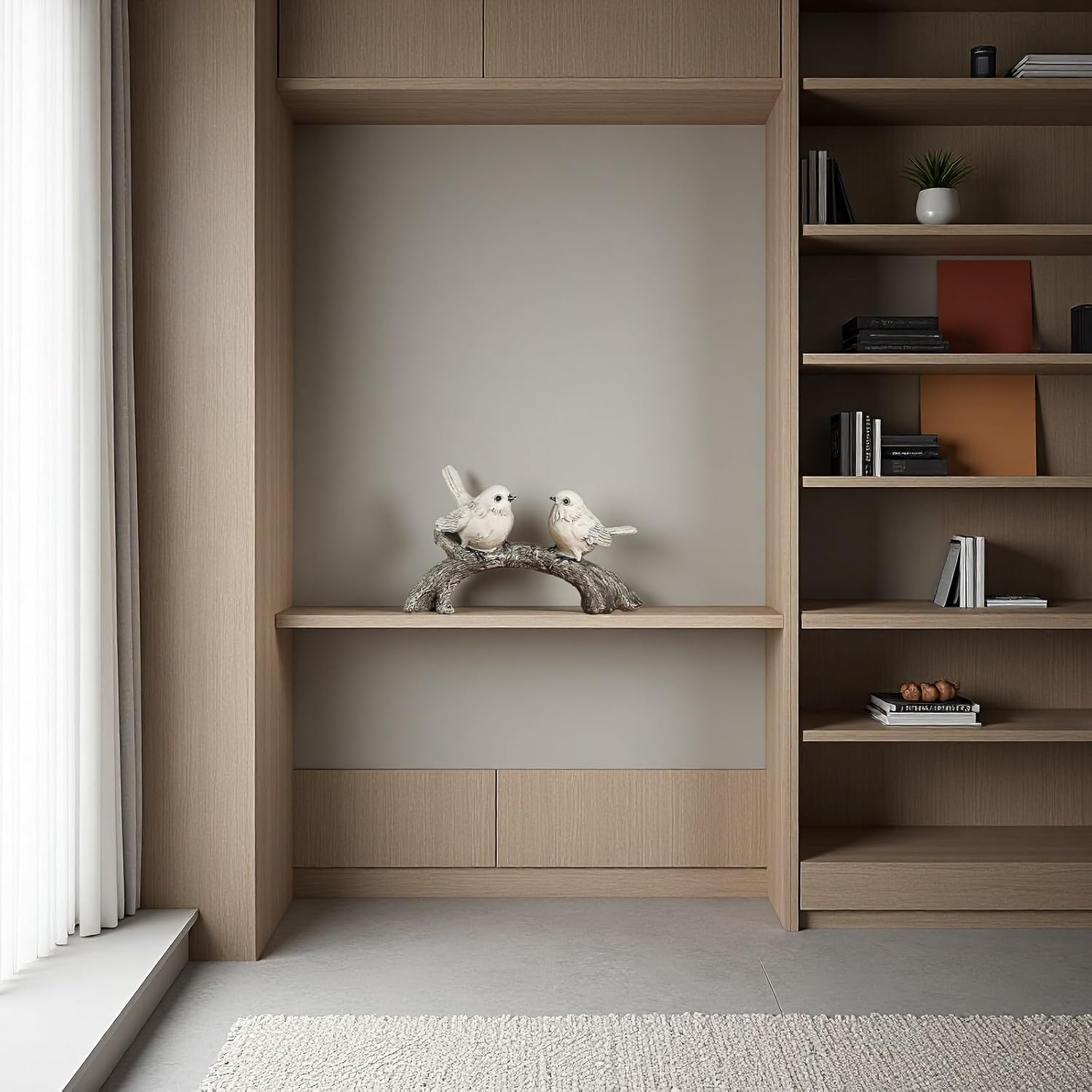 Resin Love Birds on Branch - 9.8 Inch Couple Bird Statue, Romantic Home Decor Gift for Valentine'S Day, Wedding, Anniversary - Desk, Shelf, Bedroom, Office and Garden Decor - Birds On Branch image number 6