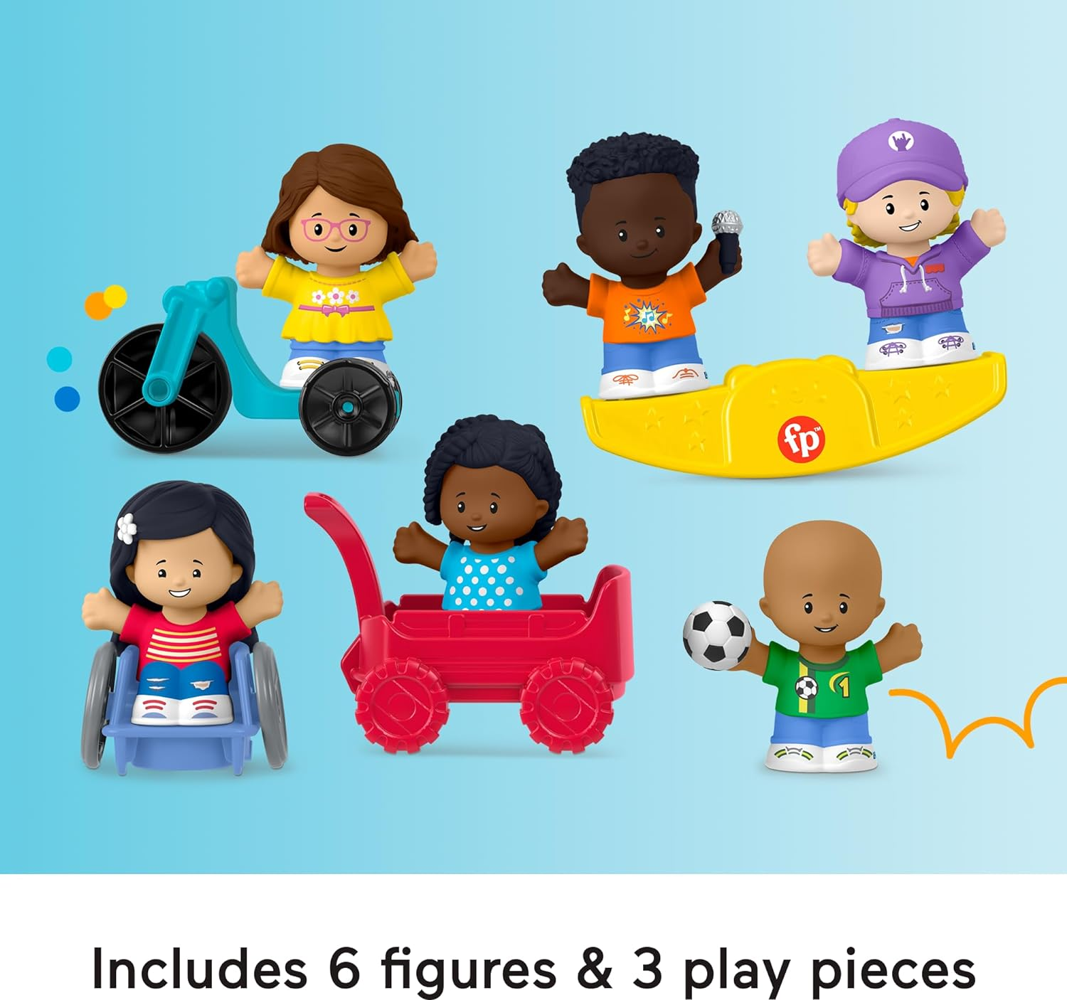 Little People Toddler Toys Play for All Figure and Accessory Pack 9-Piece Set for Pretend Play Ages 1+ Years image number 1