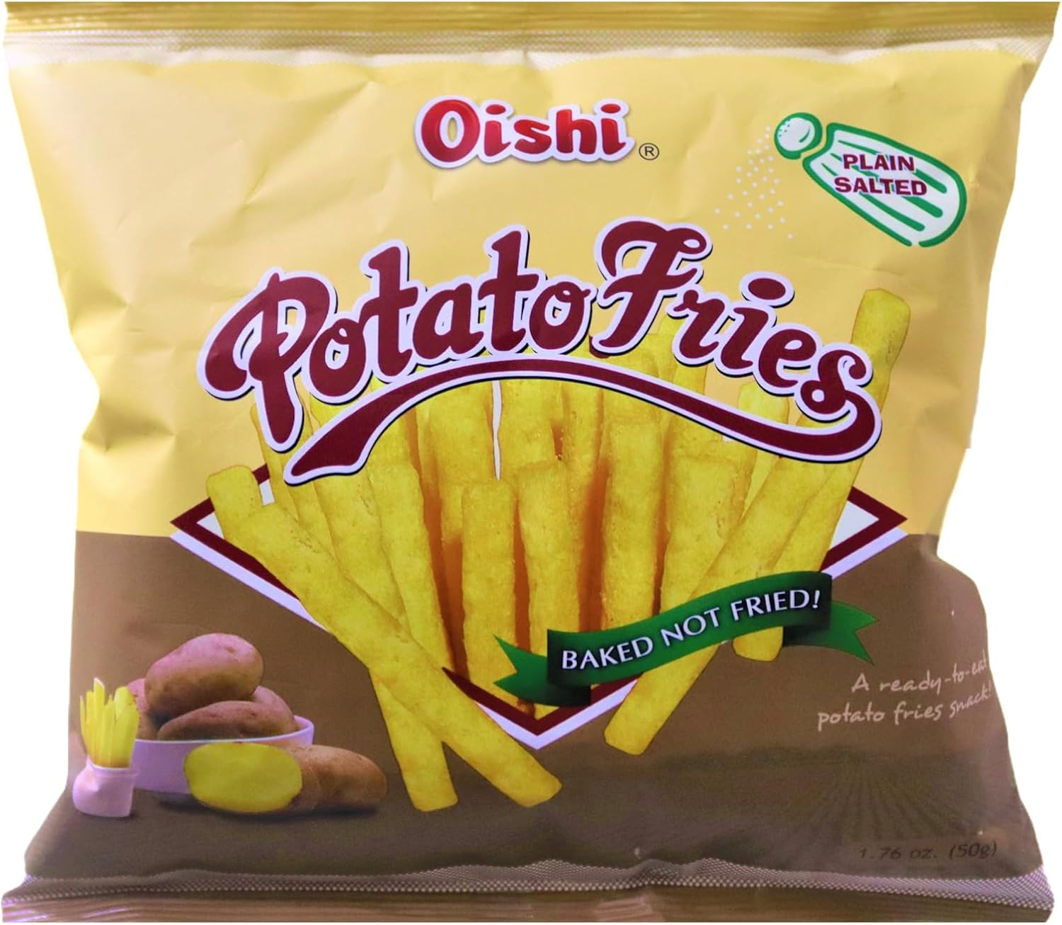 Oishi Potato Fries Plain Salted 50G image number 2